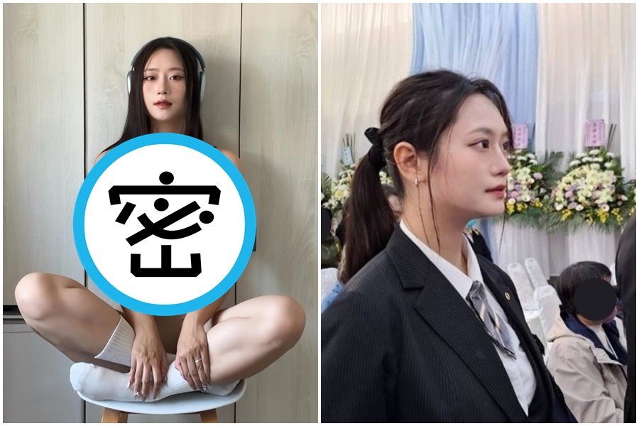 正妹禮儀師瑜萱因火辣業配美照引起網友關注。（翻攝自PTT）