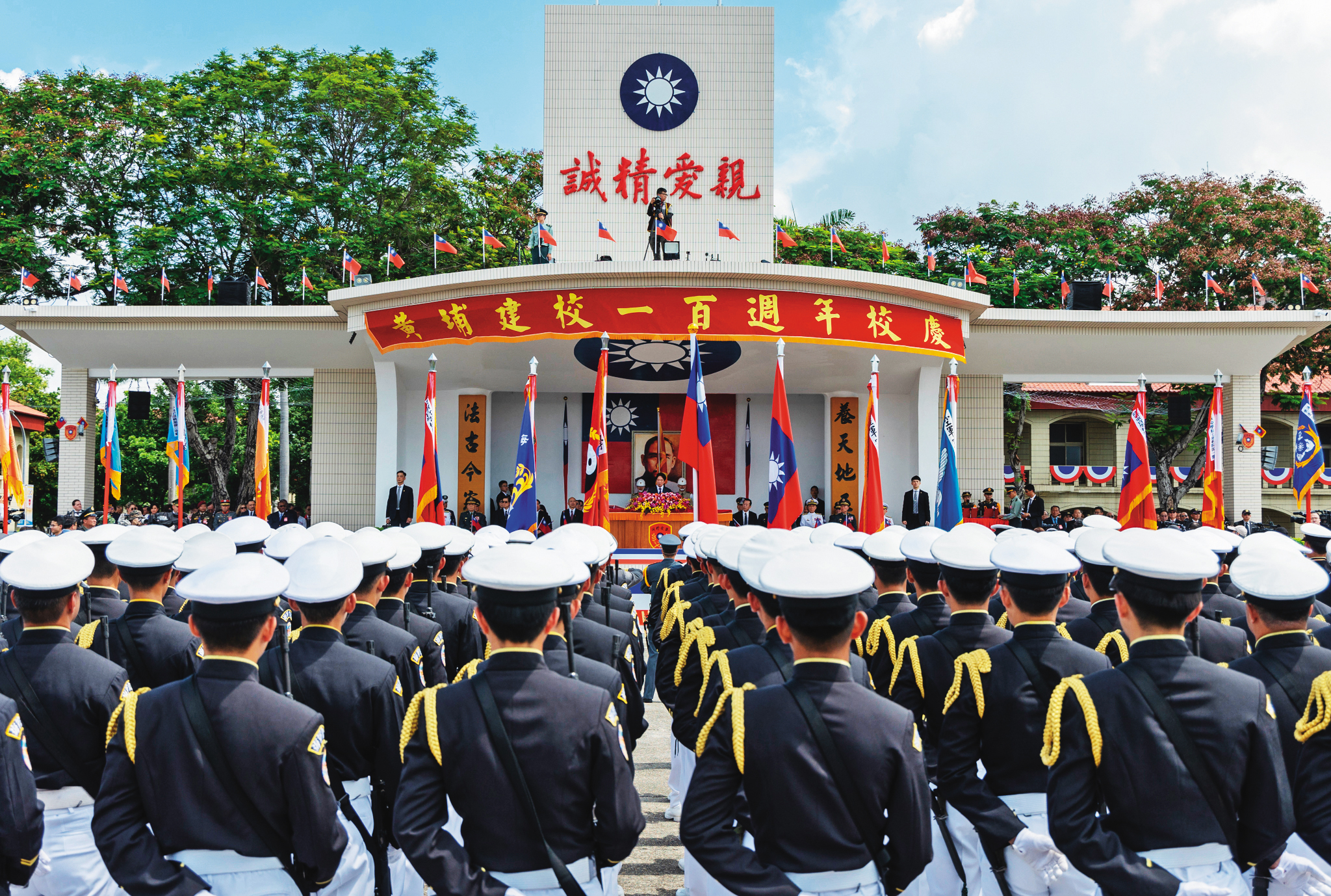 適逢陸軍官校百年校慶，新任總統賴清德親自主持校慶大典。（總統府提供）
