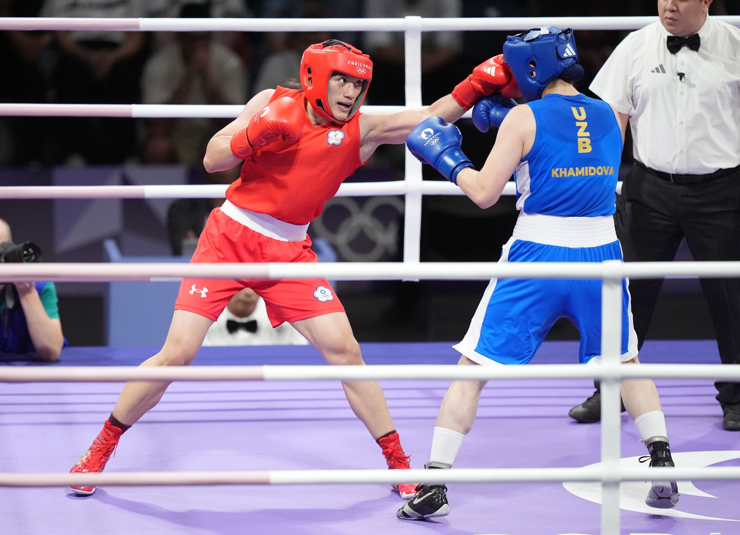 陳念琴攻勢積極，與對手激戰3回合後搶下勝利。（中華奧會提供）