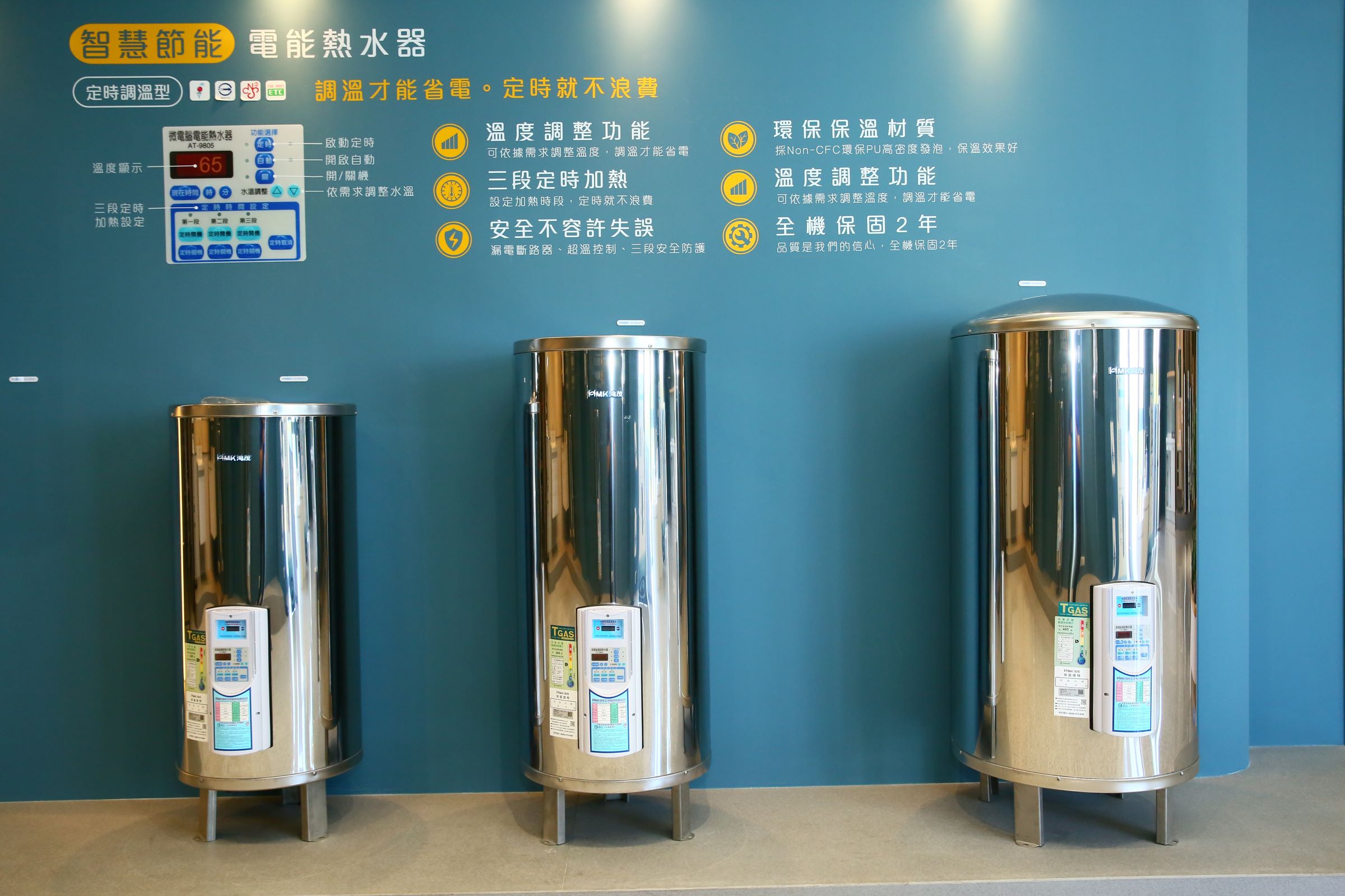 鴻茂將不鏽鋼材進階應用在熱水器上，不過瓦斯熱水器打不過同級對手下，反而在不鏽鋼材面積運用更高的儲能式電熱水器，打出市占第一的成績。