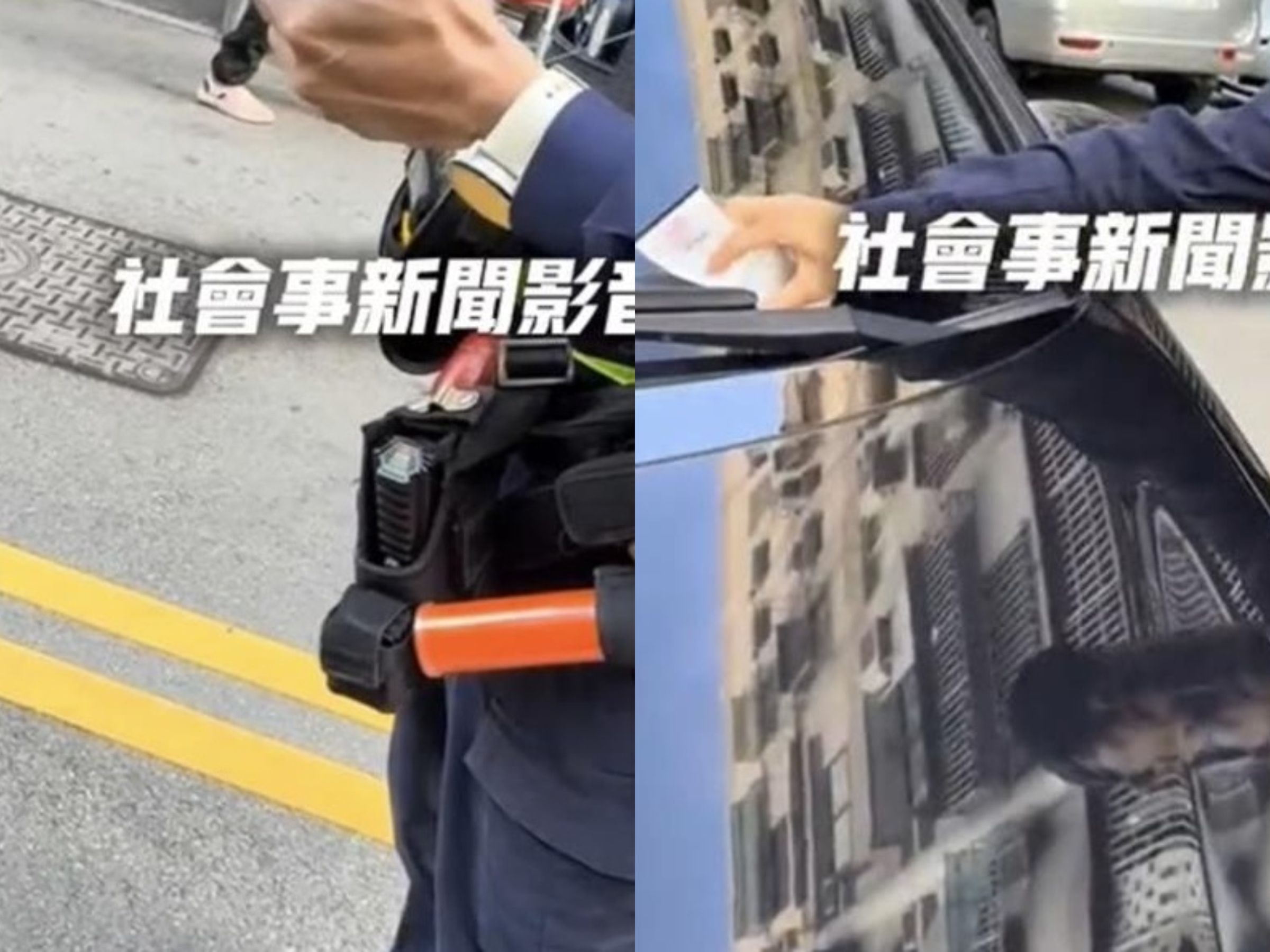 台中一名男子檢舉鄰居擋路,自己車子也被開單,他質疑警方不近人情,將過程PO網引發熱議。(翻攝自「社會事新聞影音」)