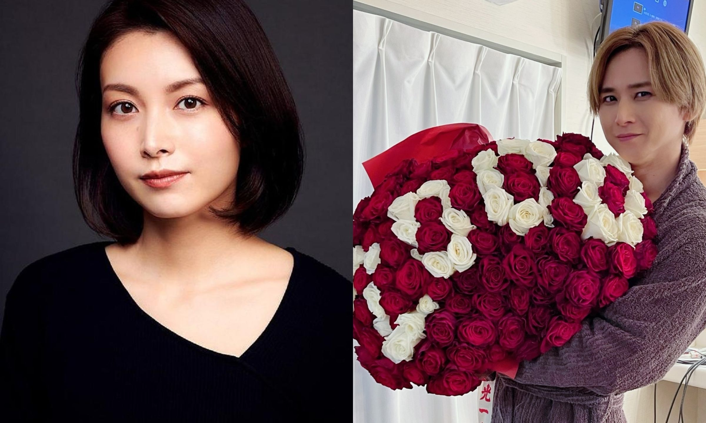 堂本光一(右)傳將與10年戀人佐藤惠美結婚。(右翻攝堂本光一Instagram/左為網路圖片)