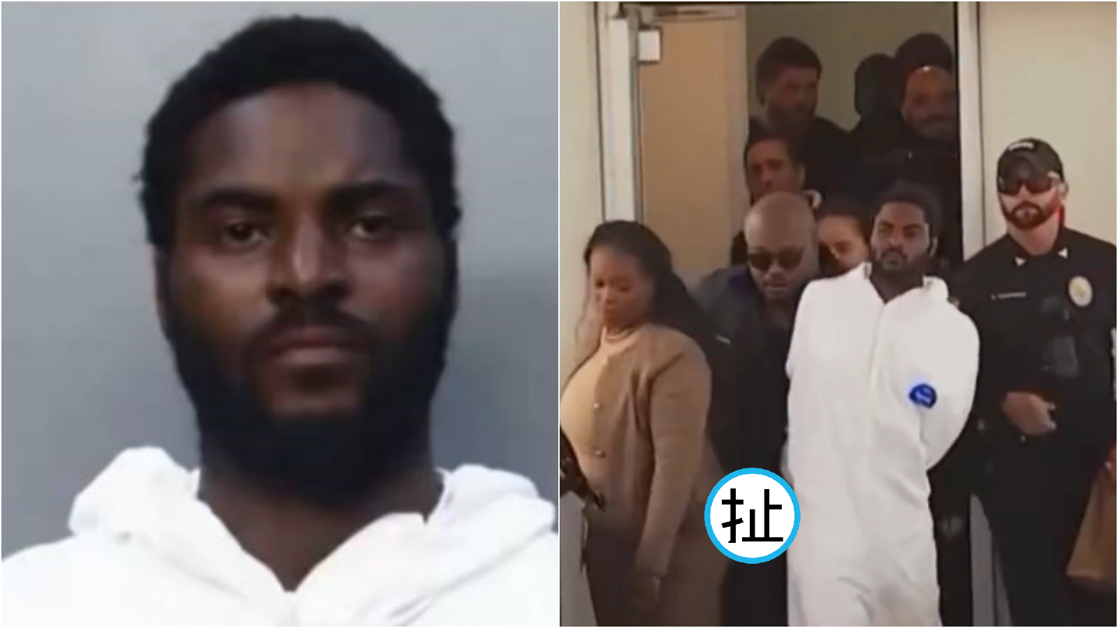 性侵犯押解過程中雙手上銬，竟還跑去偷摸女警屁股。（翻攝IG）
