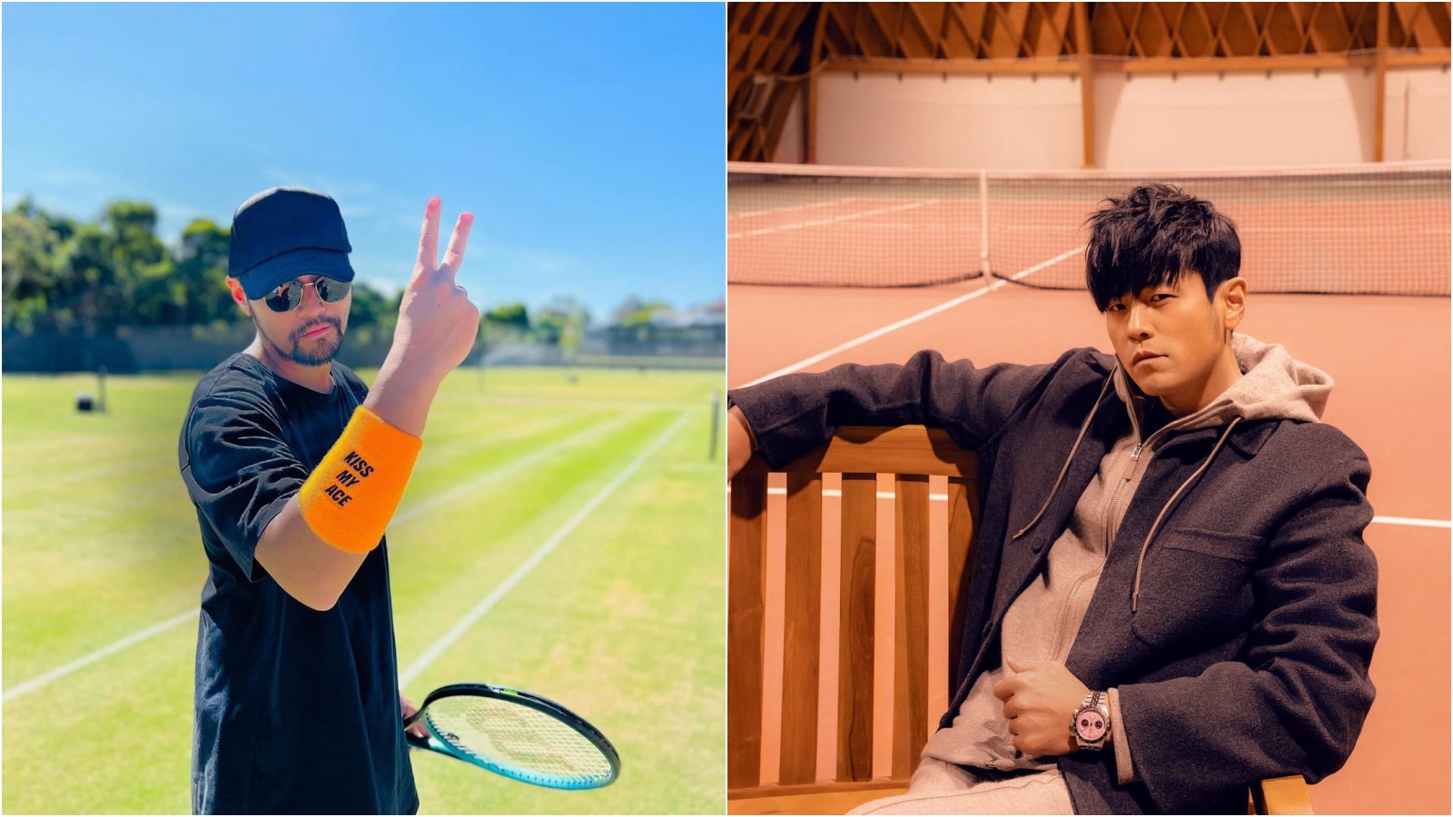 天王周杰倫喜愛網球，時常訓練。（翻攝周杰倫IG）