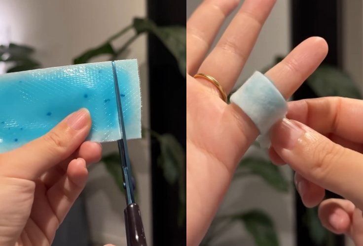 網路流傳「小指貼退熱貼助眠法」，專家警告此做法3類人恐有致命風險，請勿模仿。（翻攝自instagram / asu__kurashi）