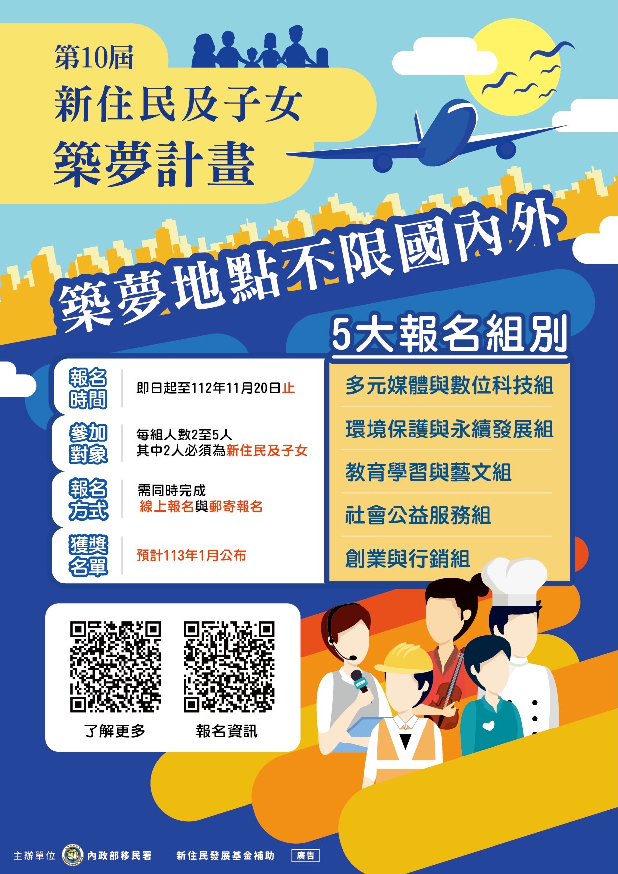 築夢計畫文宣。（移民署提供）