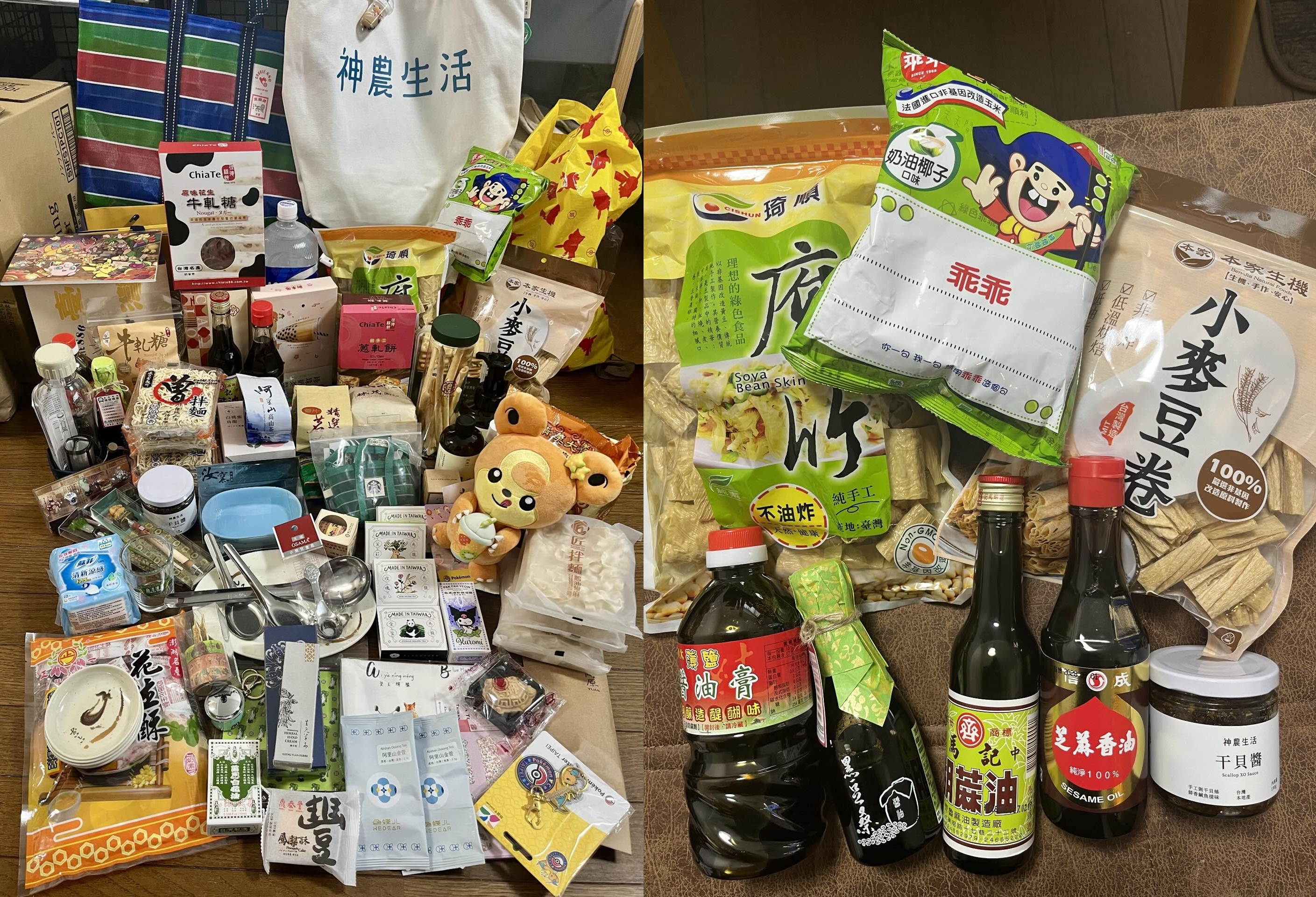 日本網友來台旅遊，在網上曬出大量戰利品，充滿濃濃台灣味。（翻攝threads@minuitsama）