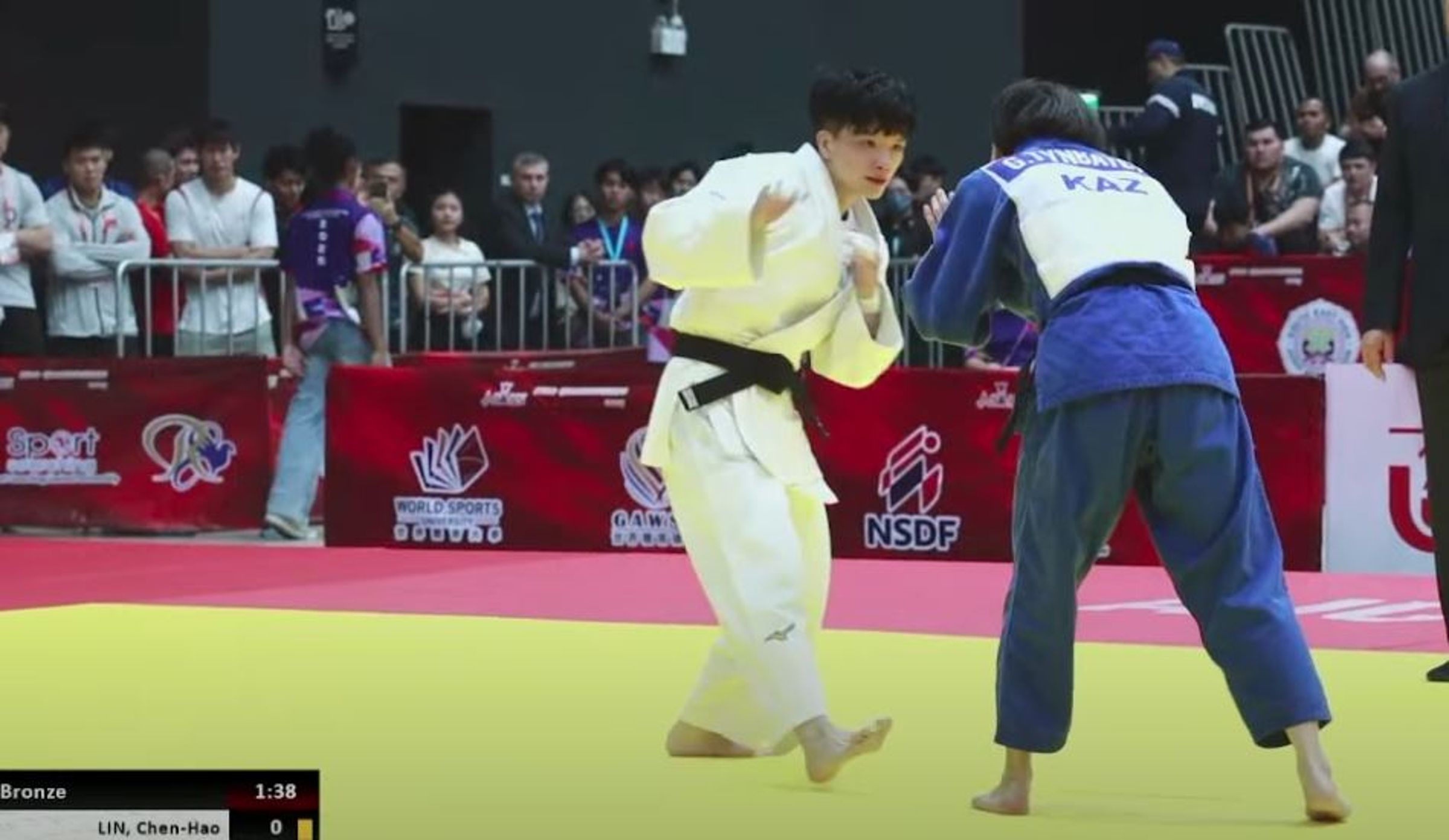 48公斤級女子好手林真豪無緣摘銅。(翻攝JUDO UNION OF ASIA YT)