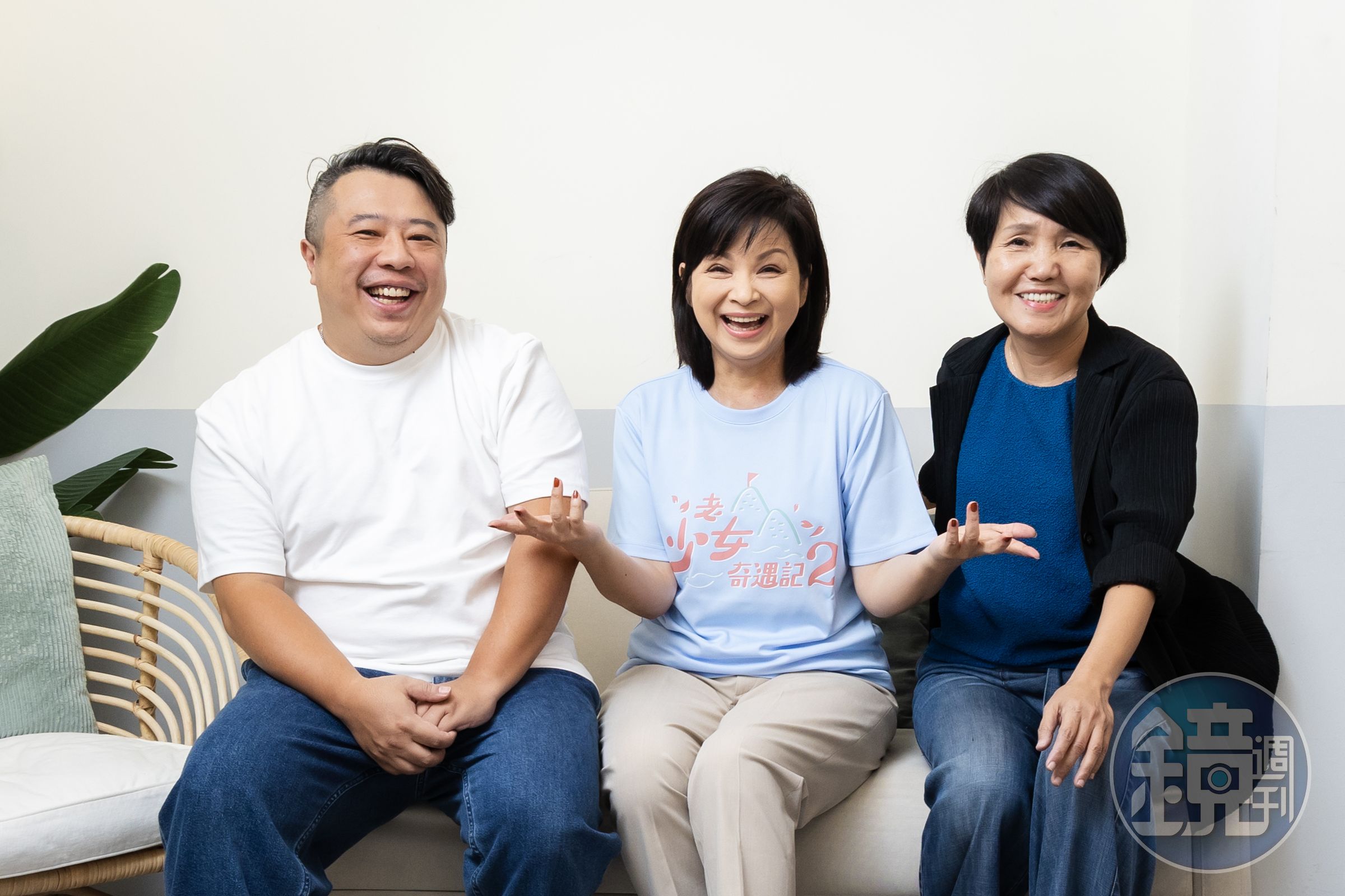 實境秀現場臨時狀況不少,讓總製作人楊貴媚(中)、導演許志成(左)、製作人崔長華(右)回想起來覺得好笑。
