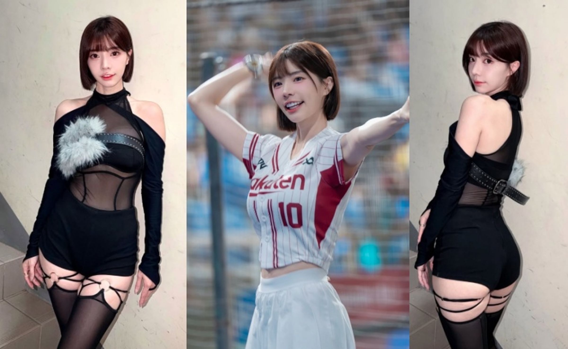 被外界譽為「中職最正MC」的艾融,日前參與樂天桃猿「辣酷甜趴」演出,一身暗黑透視裝與吊帶襪造型引發網友熱烈討論。(翻攝自instagram/irenelin0413)