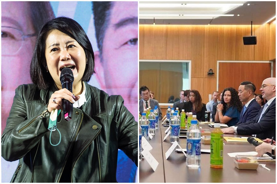 立委吳思瑤批評，AIT在臉書主動曝光邀請國民黨立委對話的照片，雙方會談的照片中，可以看出氣氛尷尬，表情凝重。（本刊資料照／翻攝自AIT臉書）