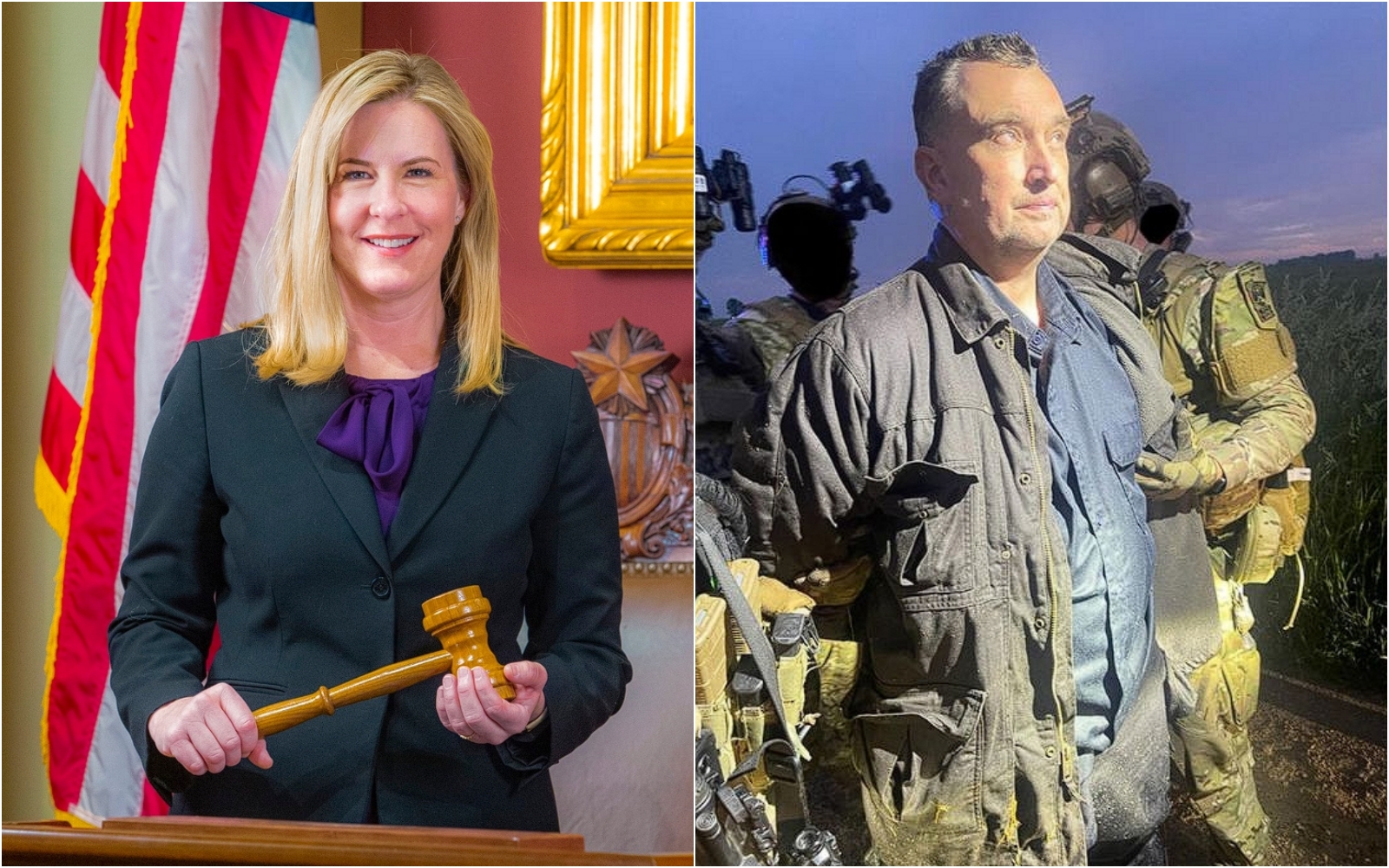 明尼蘇達州眾議員、前議長霍特曼，14日和丈夫在家中遭凶手博爾特（右）槍殺身亡，震撼政壇。（翻攝自Melissa Hortman臉書／翻攝Ramsey County Sheriff's Office）