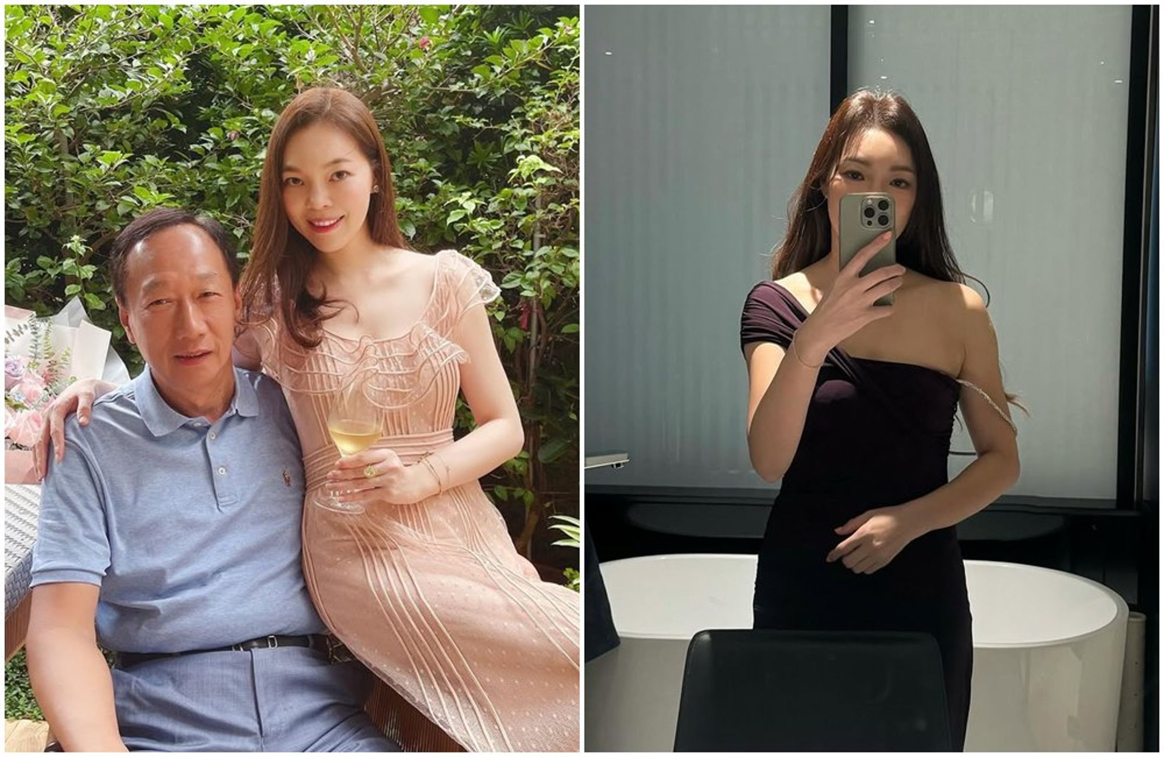 曾馨瑩分享穿晚禮服的照片(右圖),坦言一直發生很多事。(翻攝曾馨瑩IG)