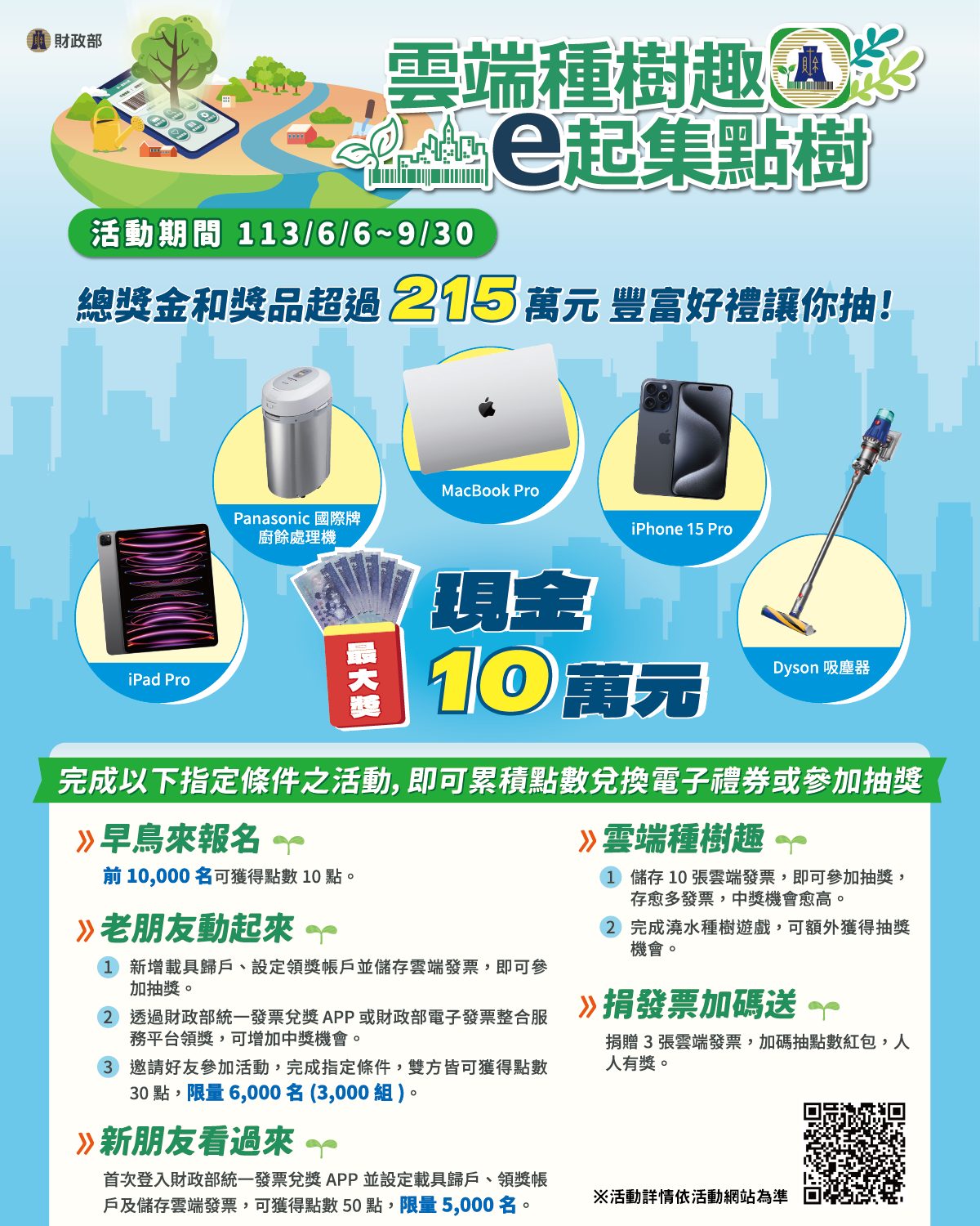 財政部推出雲端發票集點抽獎活動，抽獎結果引發爭議。（翻攝自財政部臉書）