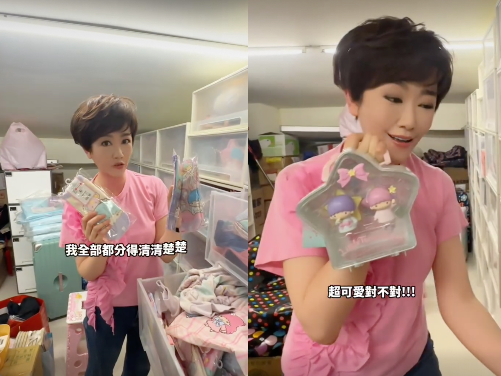 寇乃馨自稱花費半年整理的「雙星仙子」相關收藏，花費200萬幾十年來收集的成果。（翻攝自寇乃馨官方臉書）