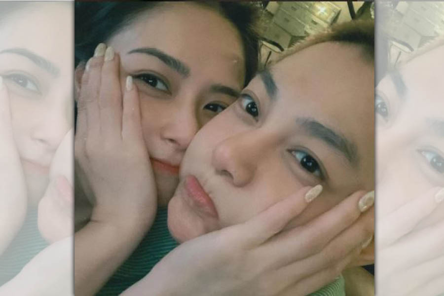 阿嬌曾在社群上傳和皇甫聖華的親密貼臉合照，引起討論。（翻攝自阿嬌IG）