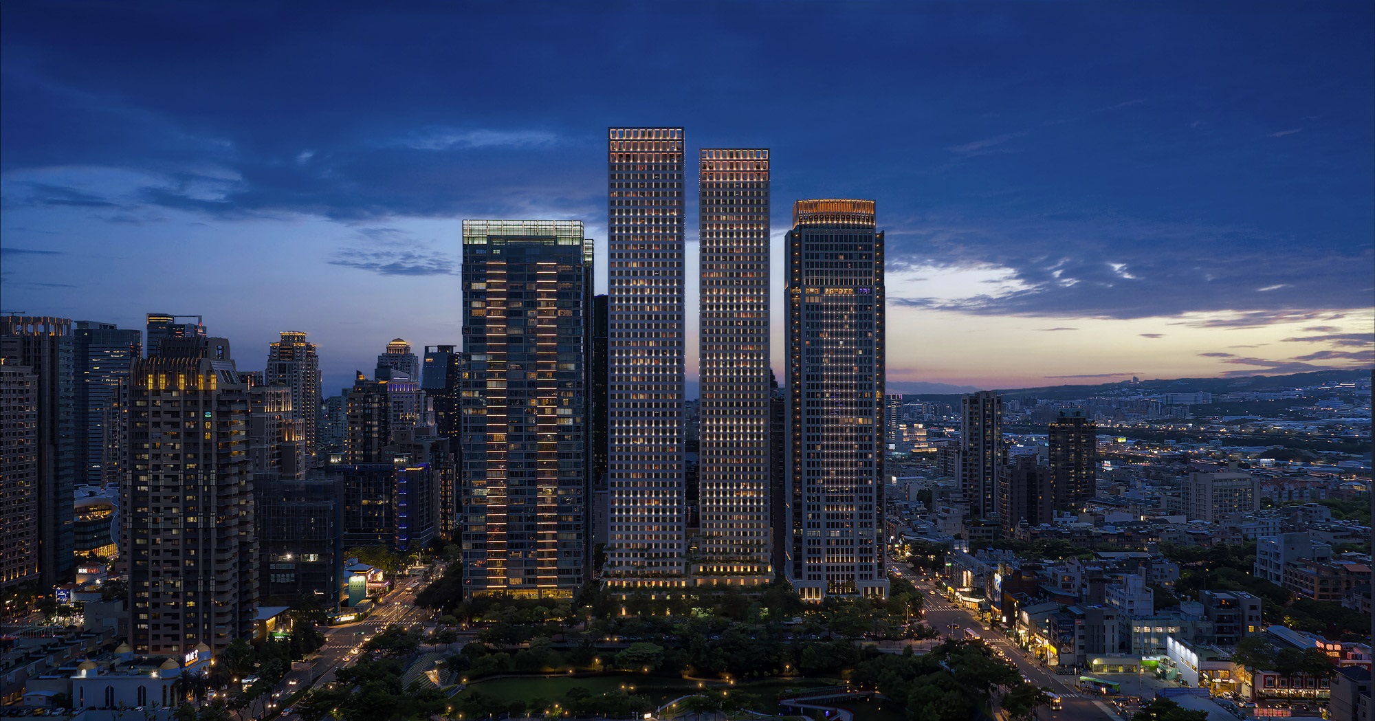 「聯聚玉衡」正對秋紅谷公園第一排，規劃51層，為台中最高住宅。（業者提供）