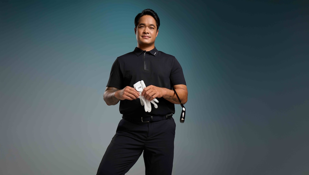 林智勝代言台灣的高爾夫球服飾。(圖/TRANZEND GOLF 提供)