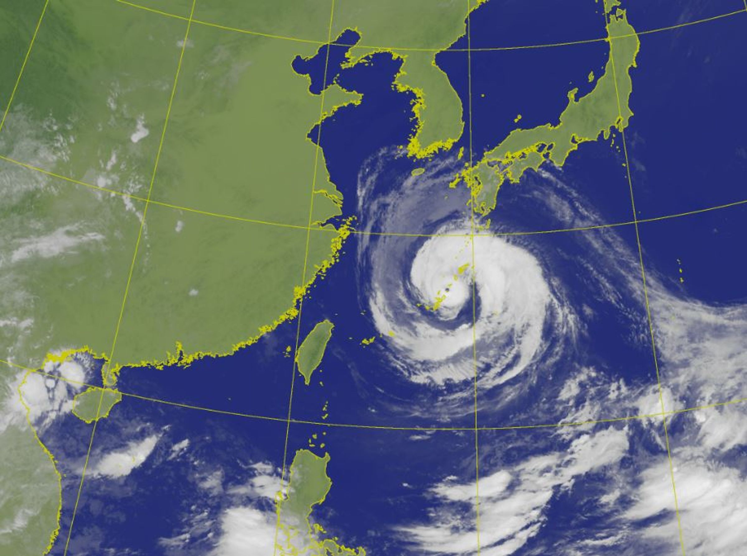 中颱白海豚最新衛星雲圖影像。（翻攝氣象署官網）