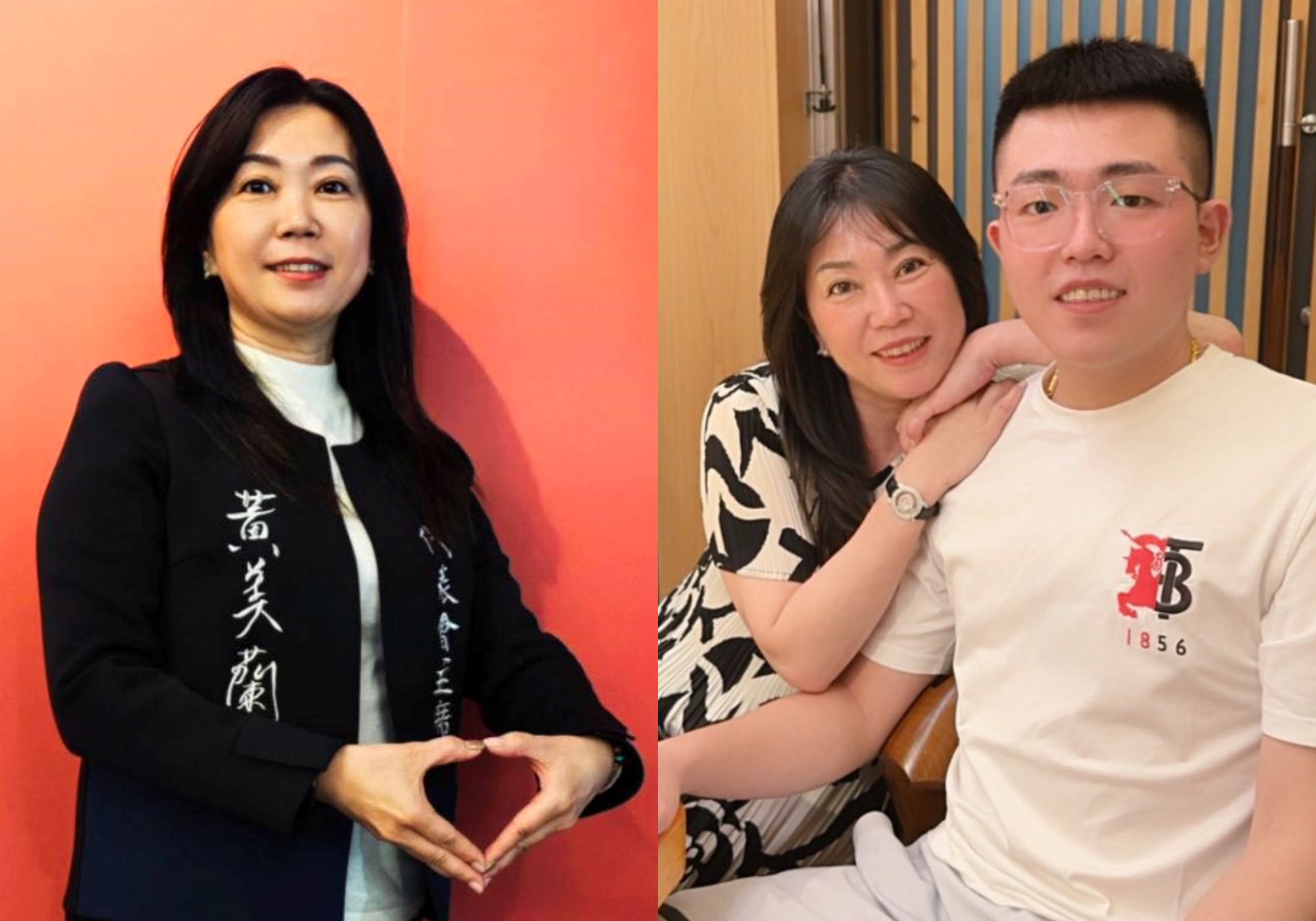 北港朝天宮董事長兒子(右)涉嫌毆打前董事長曾蔡美佐遭羈押一事,其母親黃美蘭(圖左)在臉書坦言是自己疏於陪伴兒子的童年。(翻攝黃美蘭臉書)