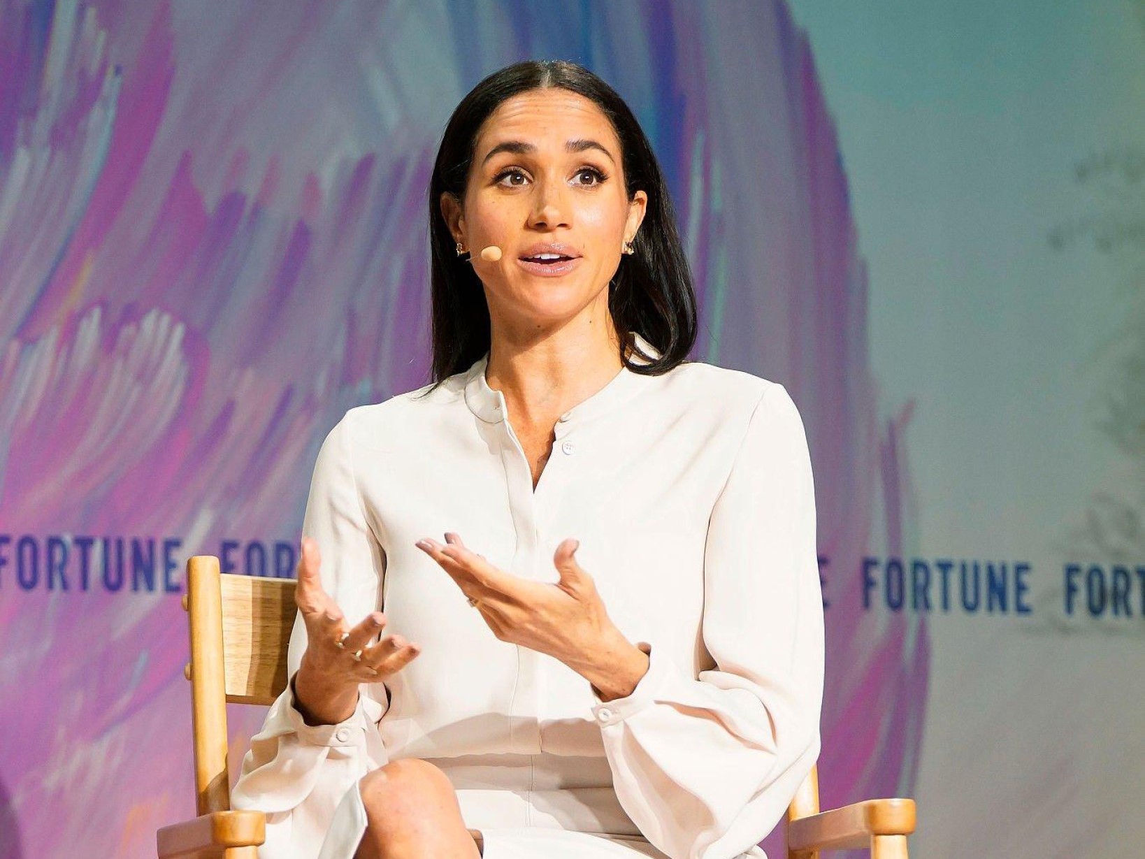 梅根登上《財星》雜誌「最具影響力女性峰會」，談創業心路歷程。（翻攝meghanmarkle.com.br）