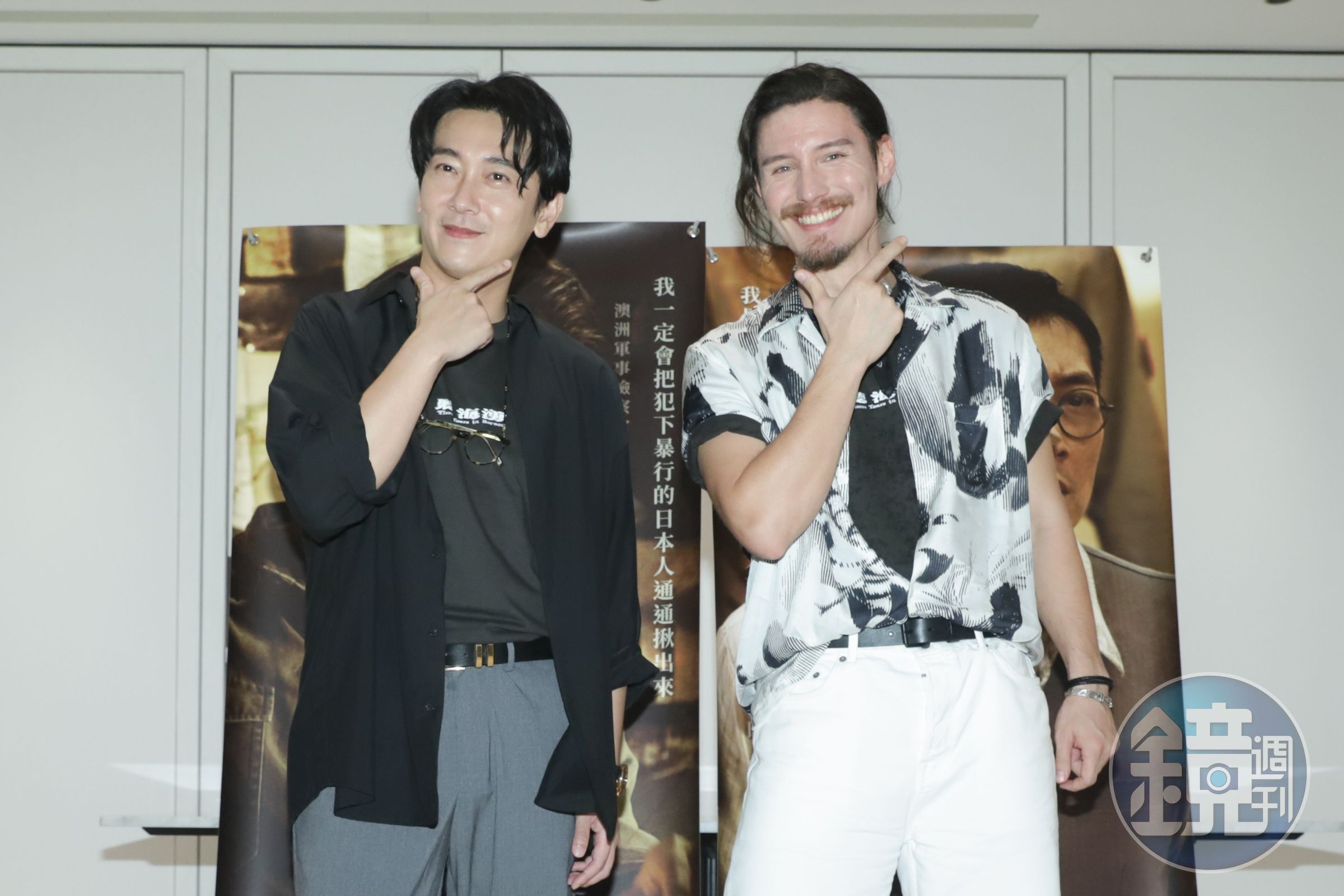 演員施名帥和周厚安今出席臺灣公視新戲《聽海湧》宣傳。