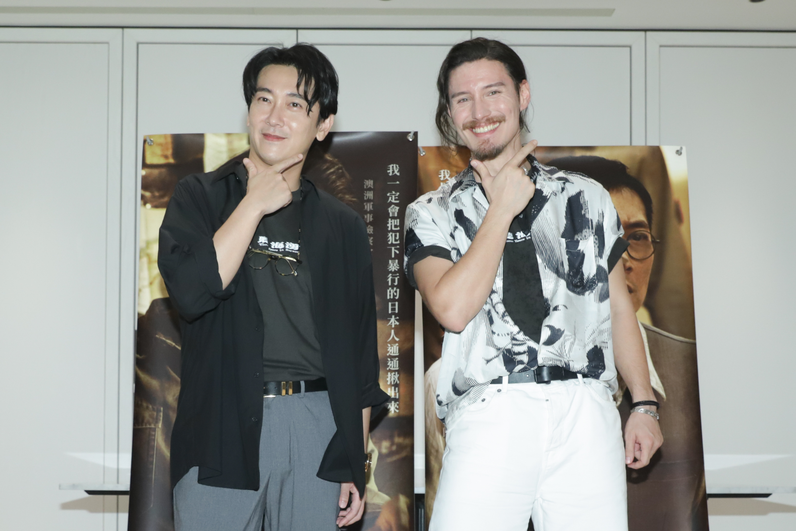 演員施名帥和周厚安今出席臺灣公視新戲《聽海湧》宣傳。
