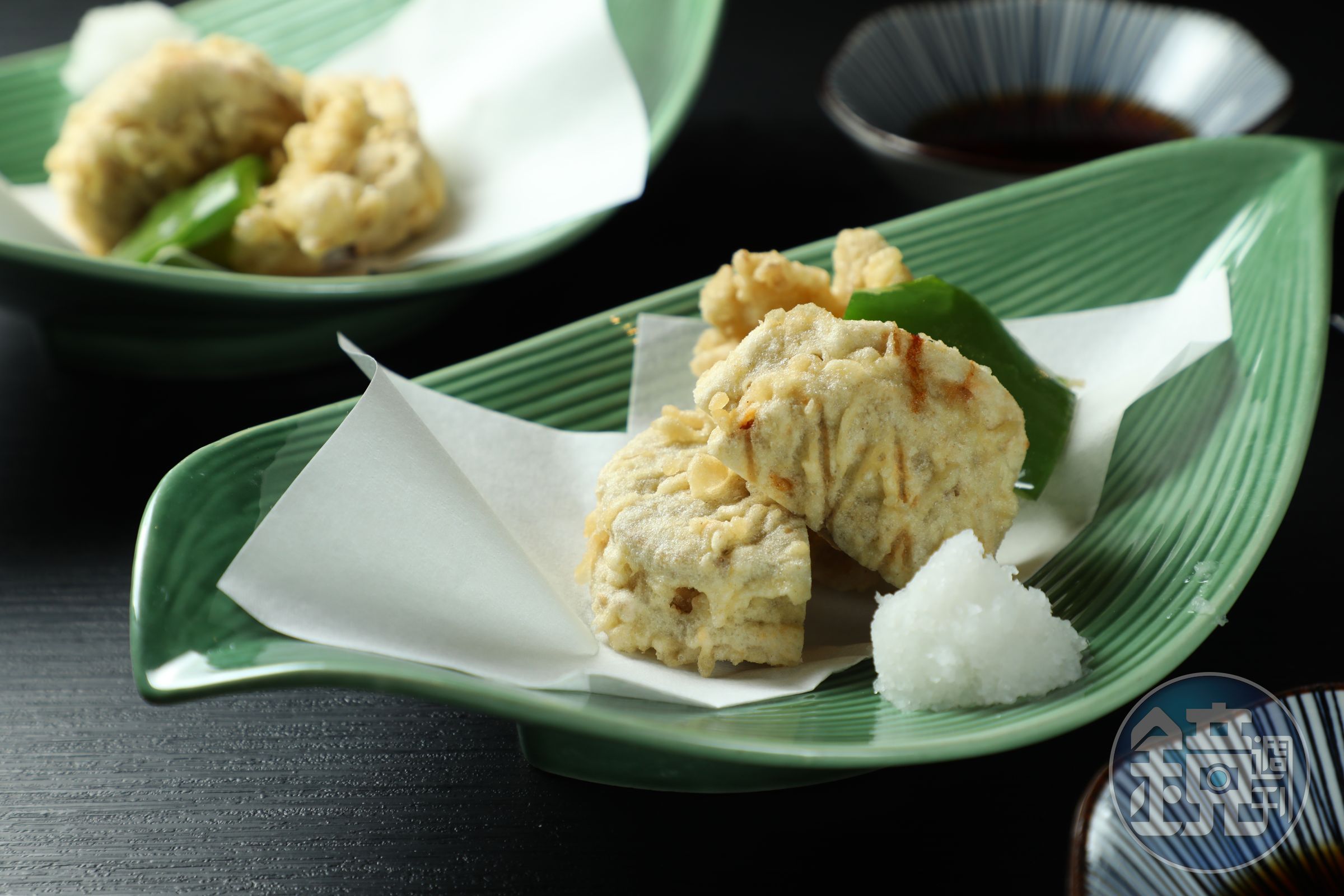 「揚物」是蓮藕、鮮蝦鯛魚漿的天婦羅。(1,680元套餐菜色)
