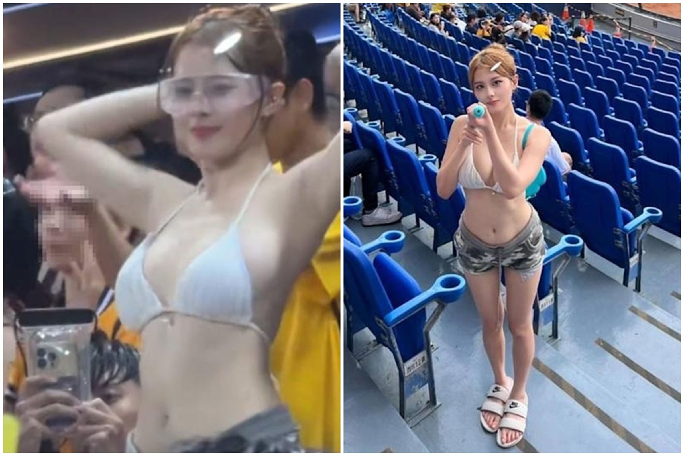 正妹女球員因為身材火辣,讓其他球迷暴動。(翻攝自Threads)