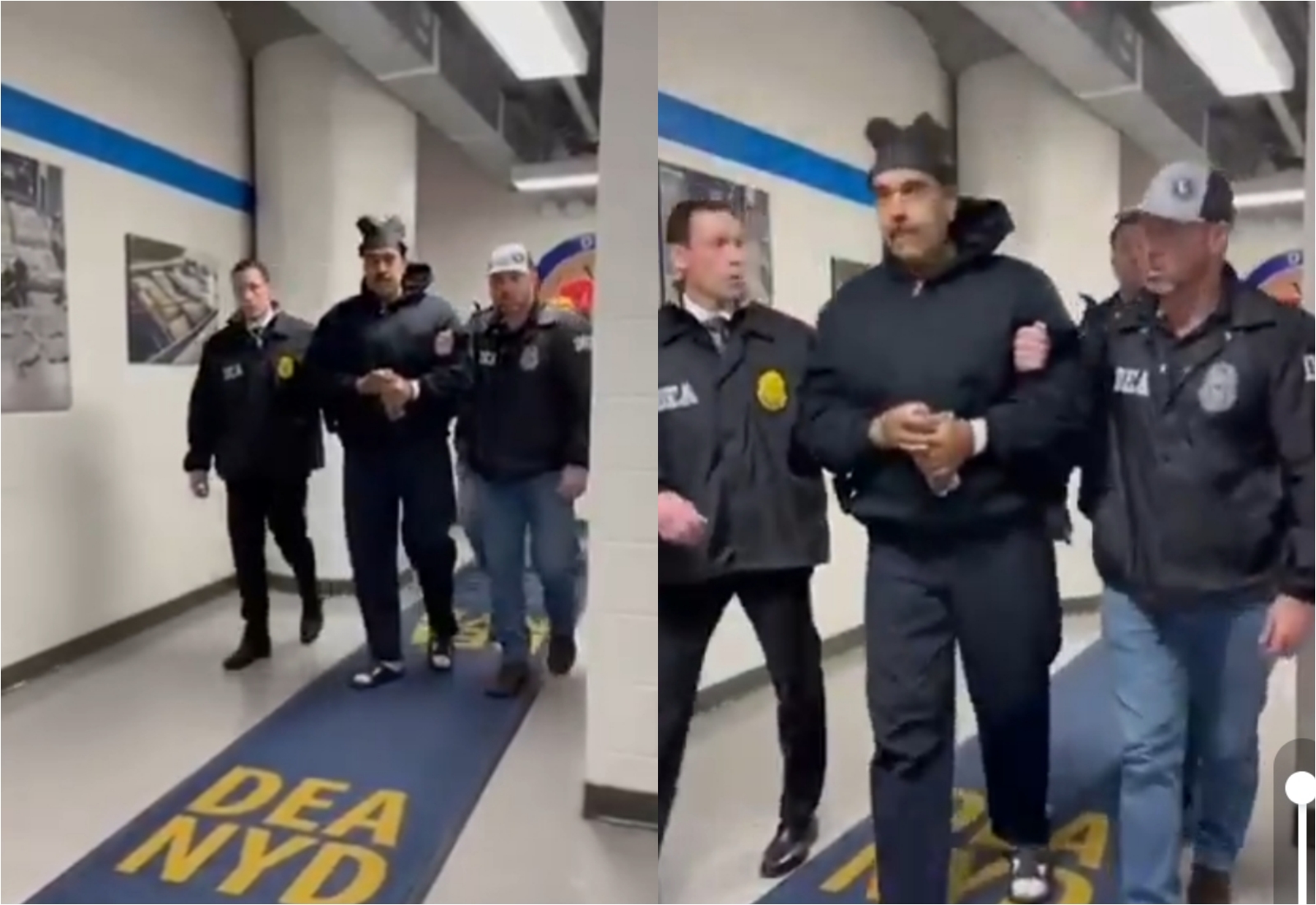 馬杜洛被捕後送至美國紐約。（翻攝自X @RapidResponse47）