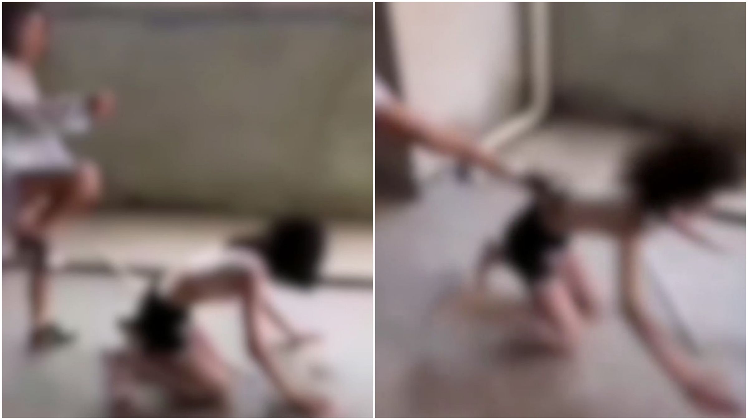 賴女被要求「爬狗狗」,緊接著就是來自霸凌者的10下狠踹。(翻攝畫面)