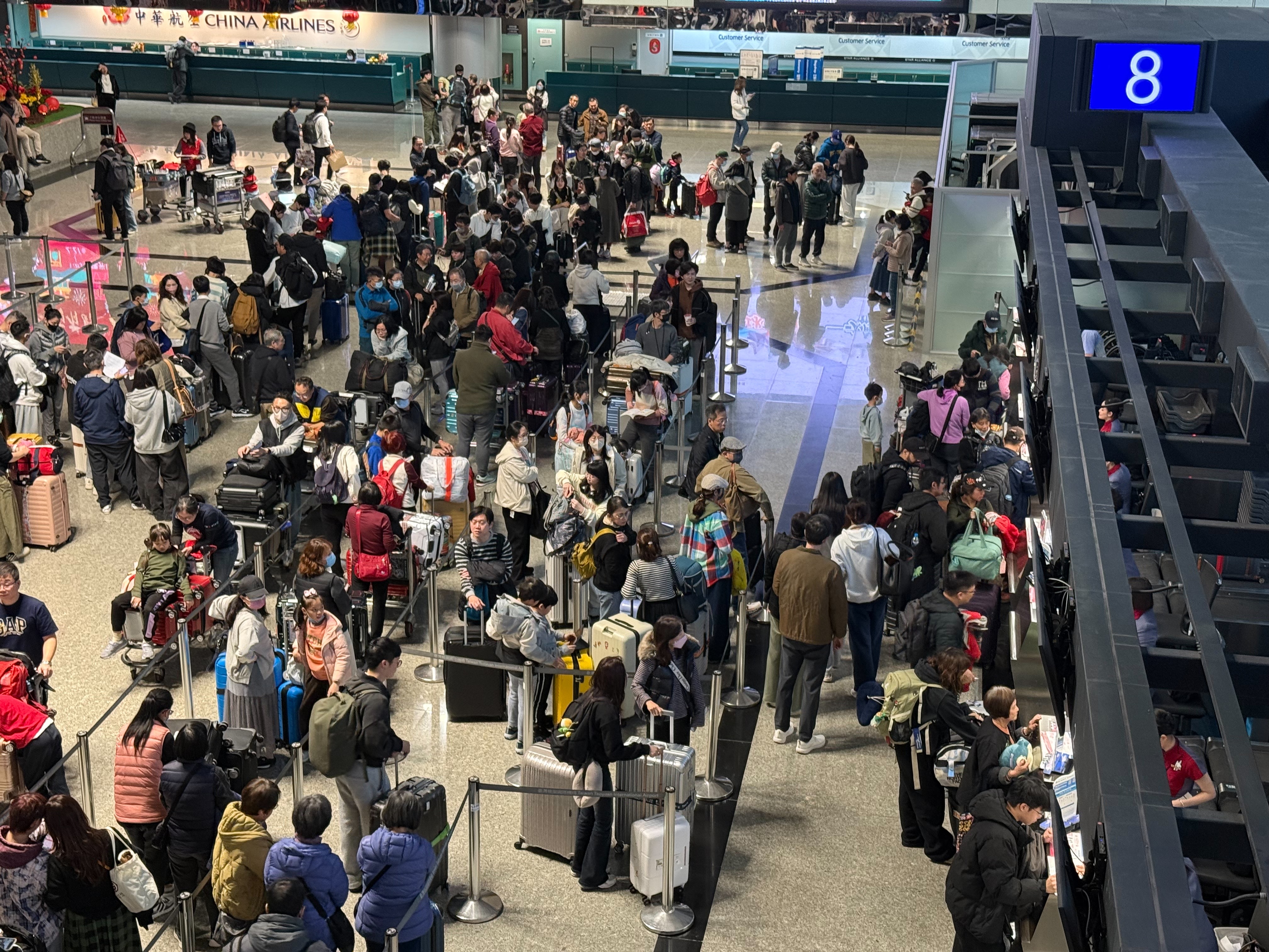 連假將湧入大量人潮，桃機提醒旅客提早3小時到機場報到。