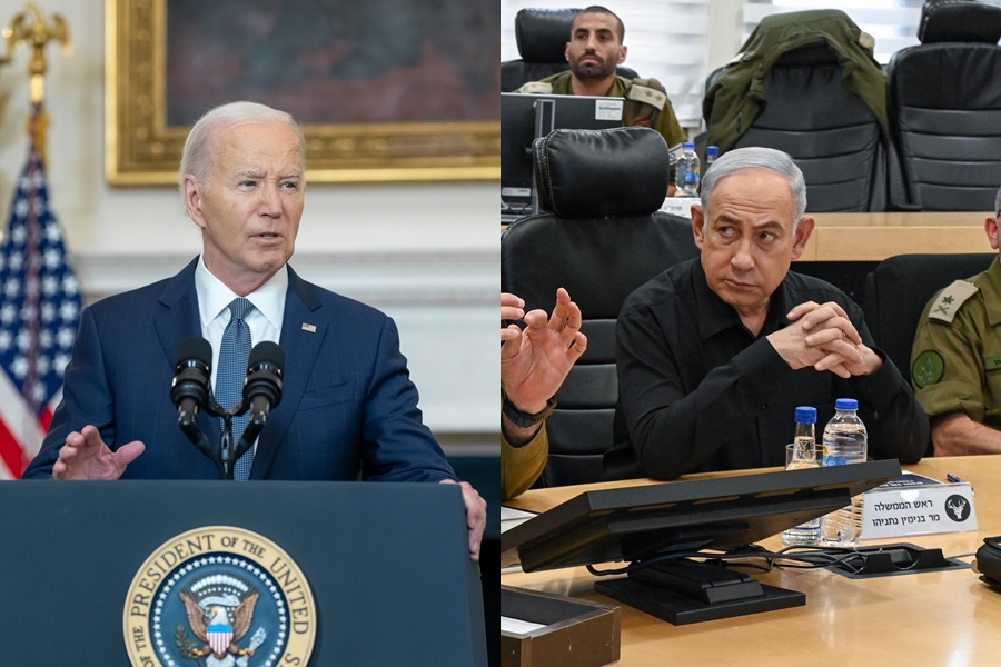拜登（左）近日提出3階段的停火協議，期望以色列總理納坦雅胡（右）能接受。（翻攝自President Joe Biden、Benjamin Netanyahu臉書）