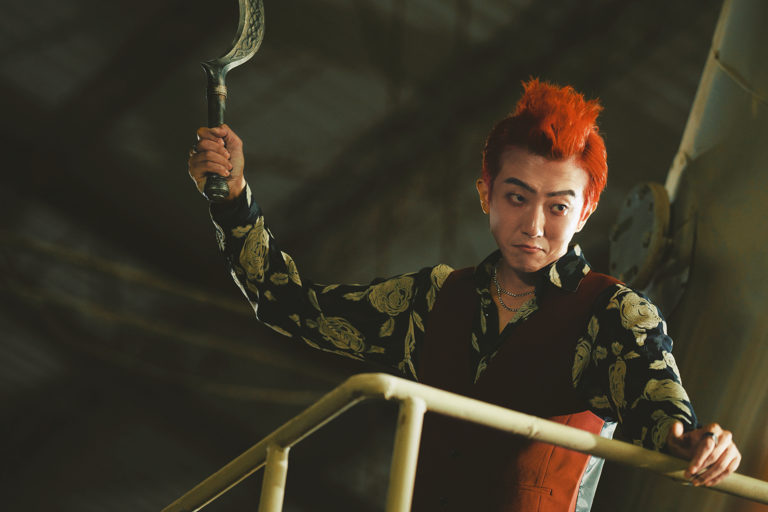 張懷秋演邪魅反派更得心應手，片中頂著紅髮飾演走火入魔的黑道少主，還有2種極惡人格，堪稱演技挑戰。（光盛影業提供）