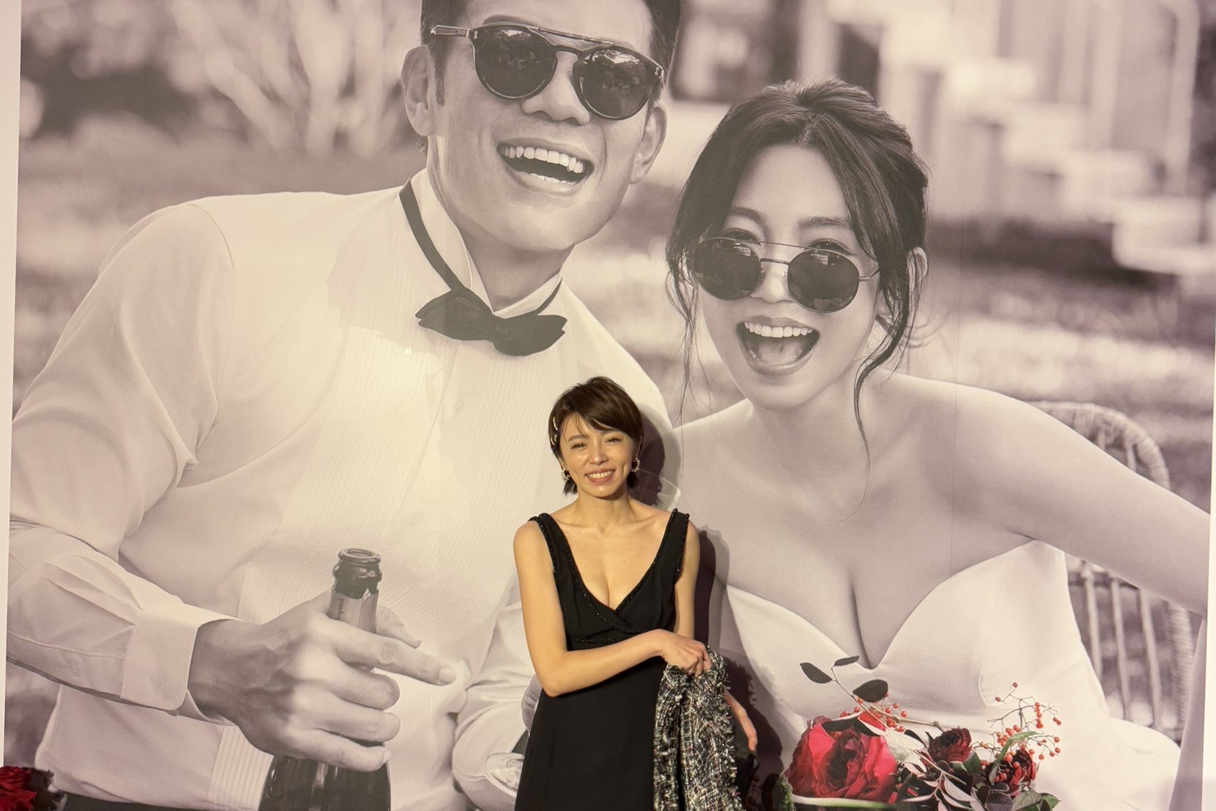 王瞳昨參加曾志希婚禮沾沾喜氣。（王瞳提供）