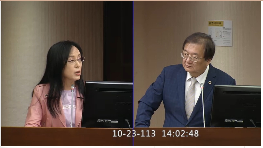 針對加熱菸遲遲不能合法上市，立委陳瑩痛批衛福部國健署技術性卡關。（翻攝國會頻道YouTube）