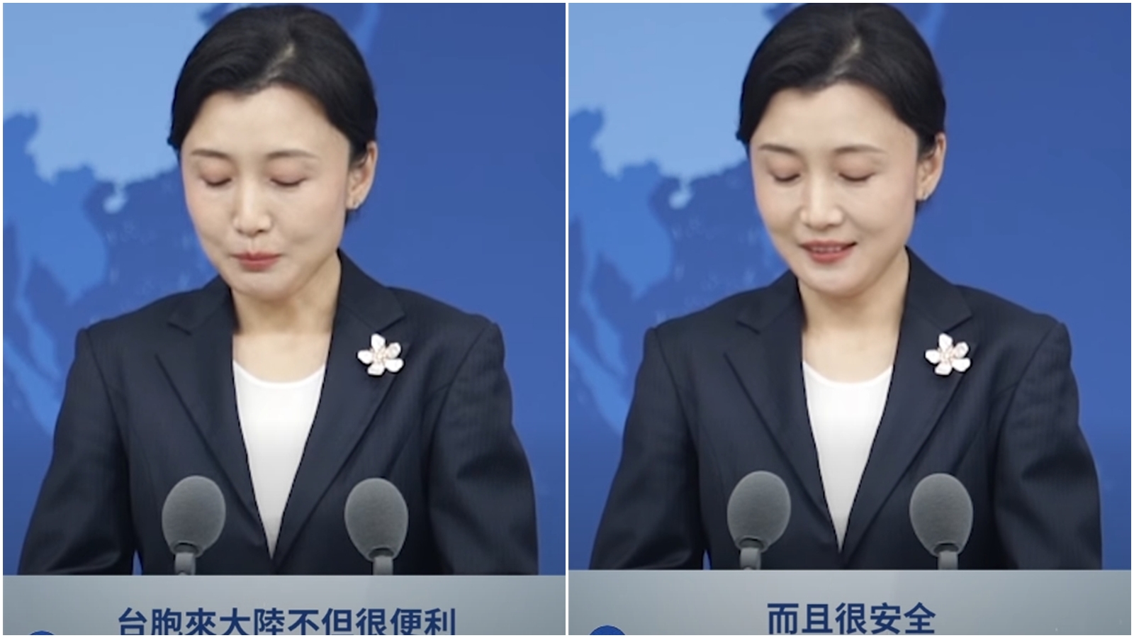 中國國台辦發言人張晗高喊「台胞來大陸很便利也很安全！」卻遭上千名網友嗆爆。（翻攝自臉書@國務院台辦發言人）