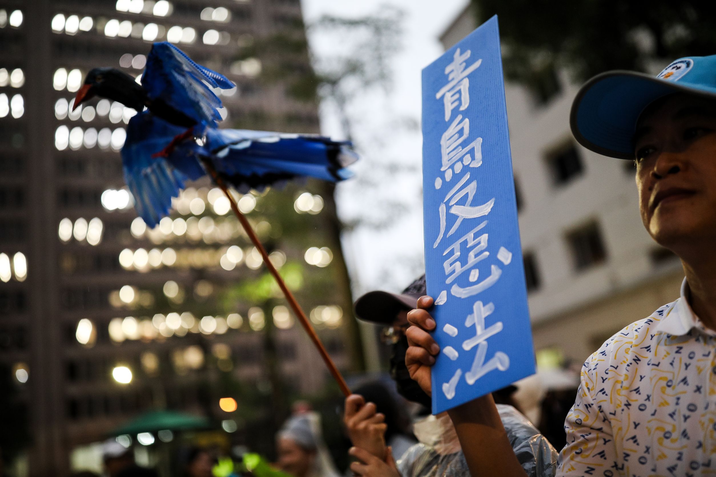 民眾反對國會改革法案包圍立院，後相關活動被稱為「青鳥行動」。（示意圖）