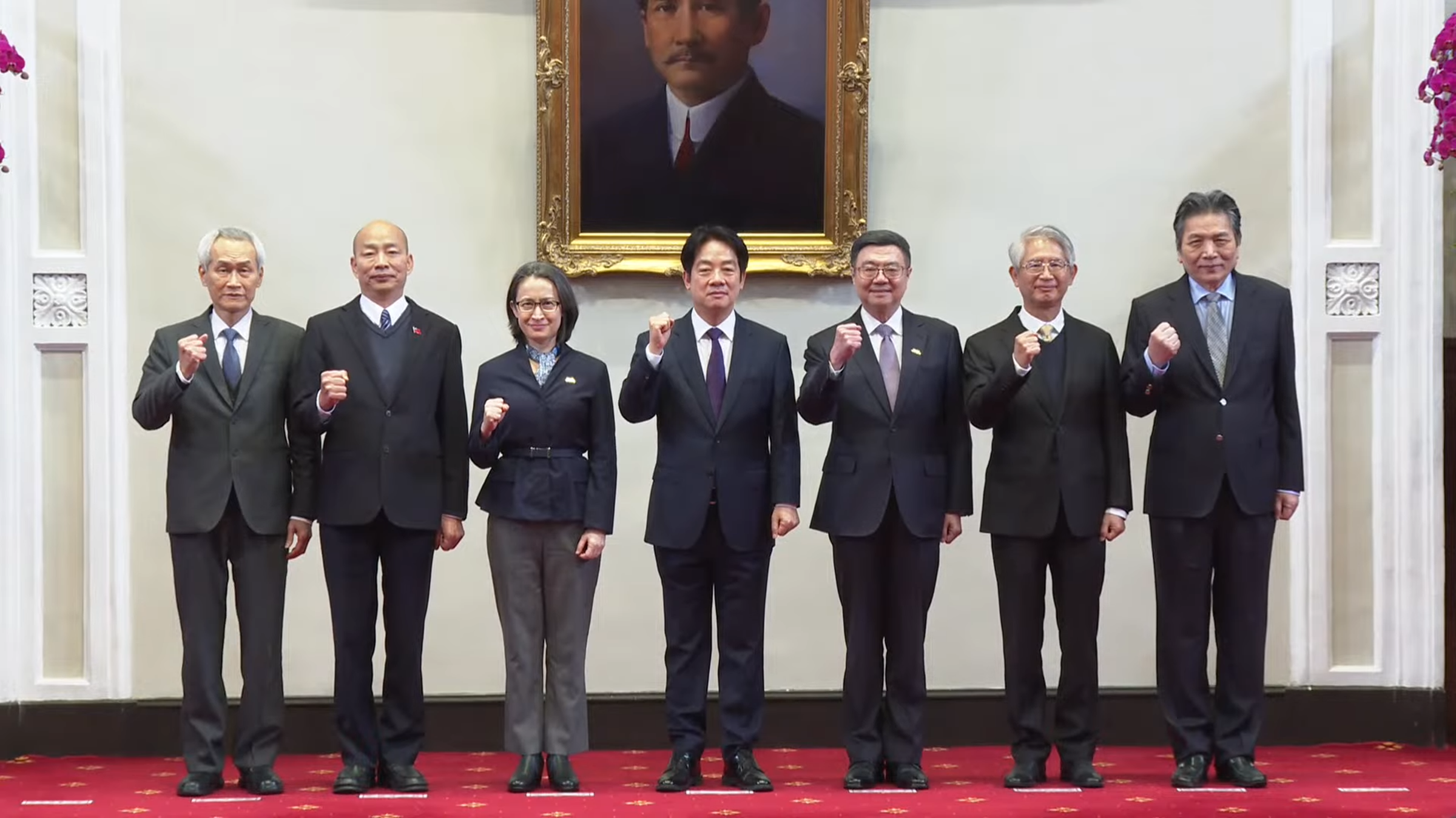 總統賴清德今（10日）召集五院院長，首度在總統府會商國政。（翻攝自總統府直播）