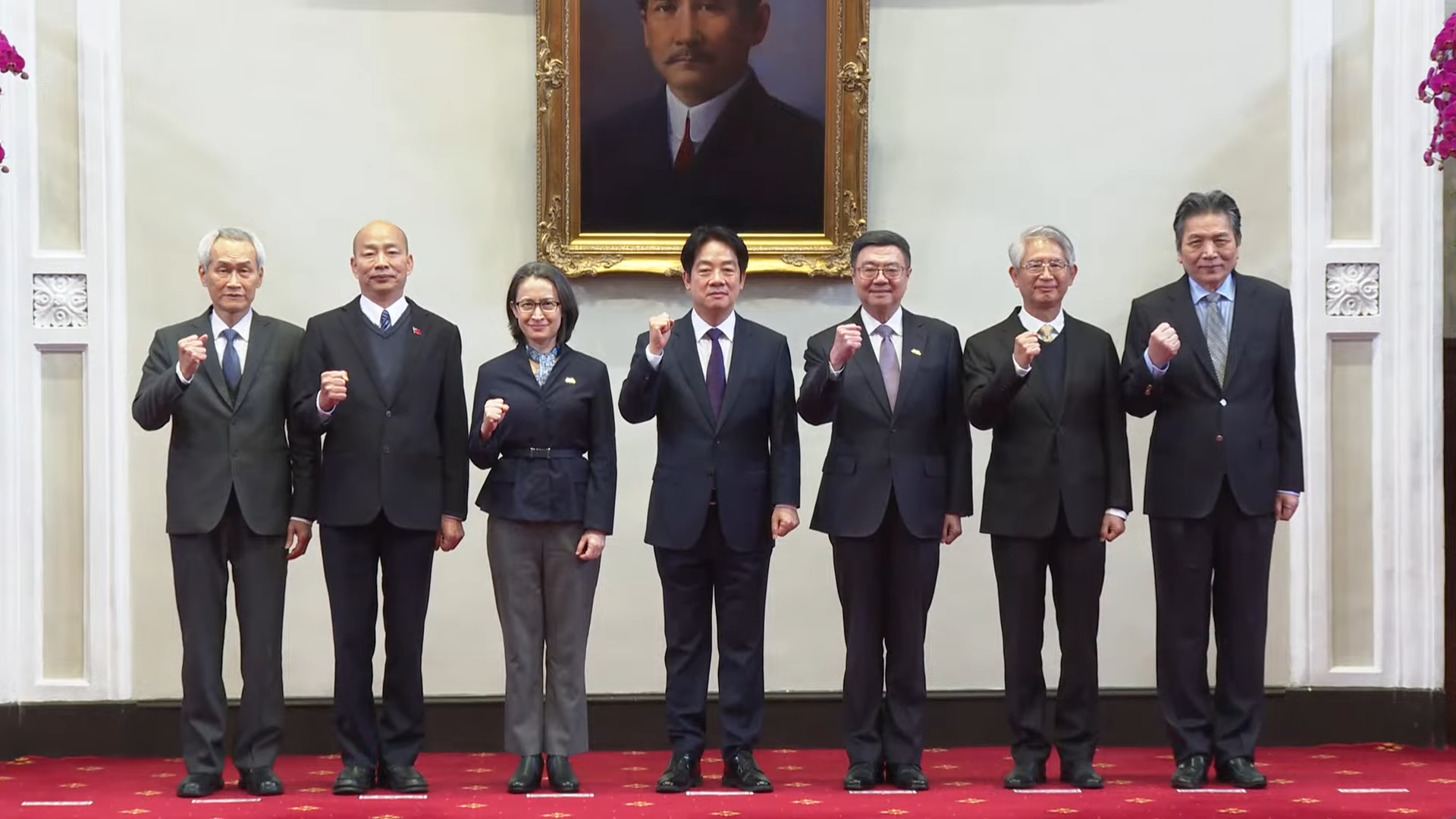 總統賴清德今（10日）召集五院院長，首度在總統府會商國政。（翻攝自總統府直播）