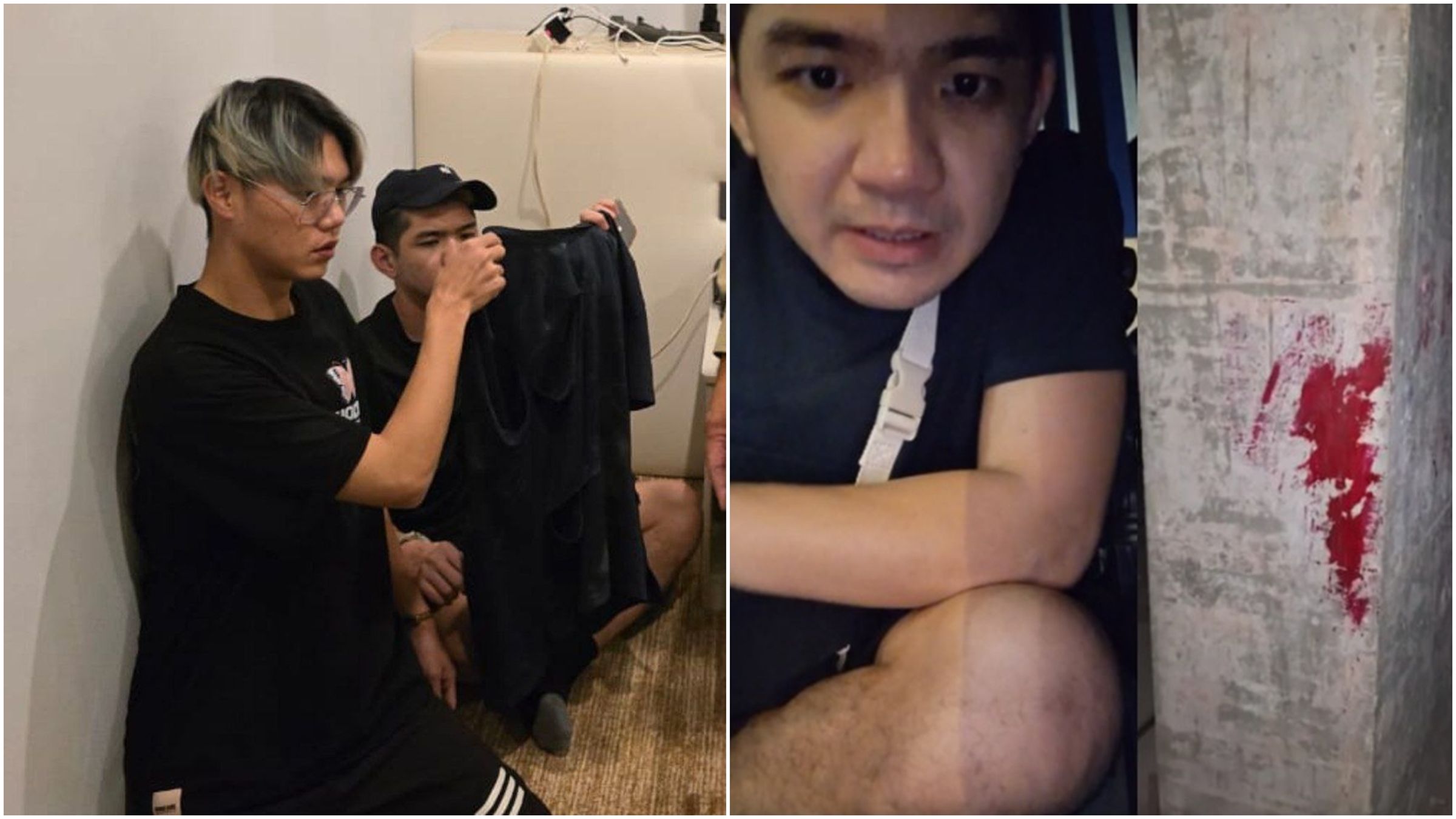 晚安小雞與阿鬧被柬埔寨警方逮捕。(翻攝自臉書@晚安小雞、柬中時報)