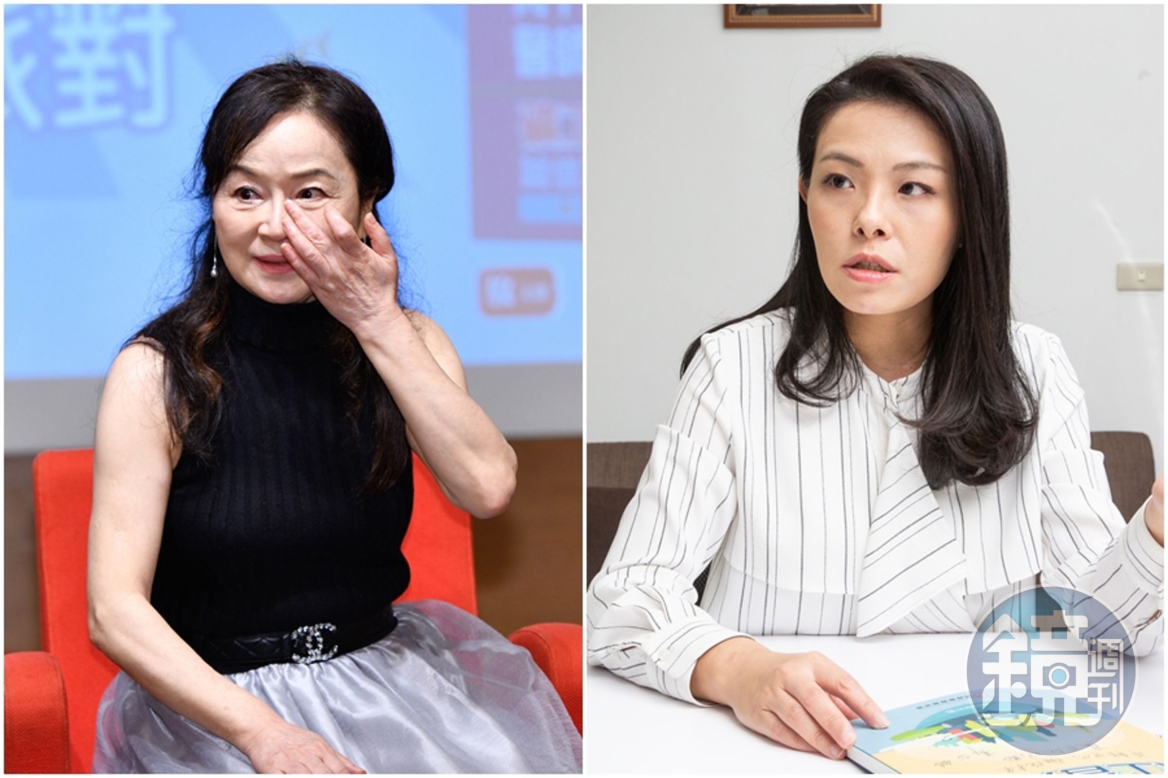 周玉蔻（左圖）去年選舉期間影射高虹安小三挨告獲北檢不起訴，高虹安（右圖）發文表達沉痛抗議。（本刊資料照）