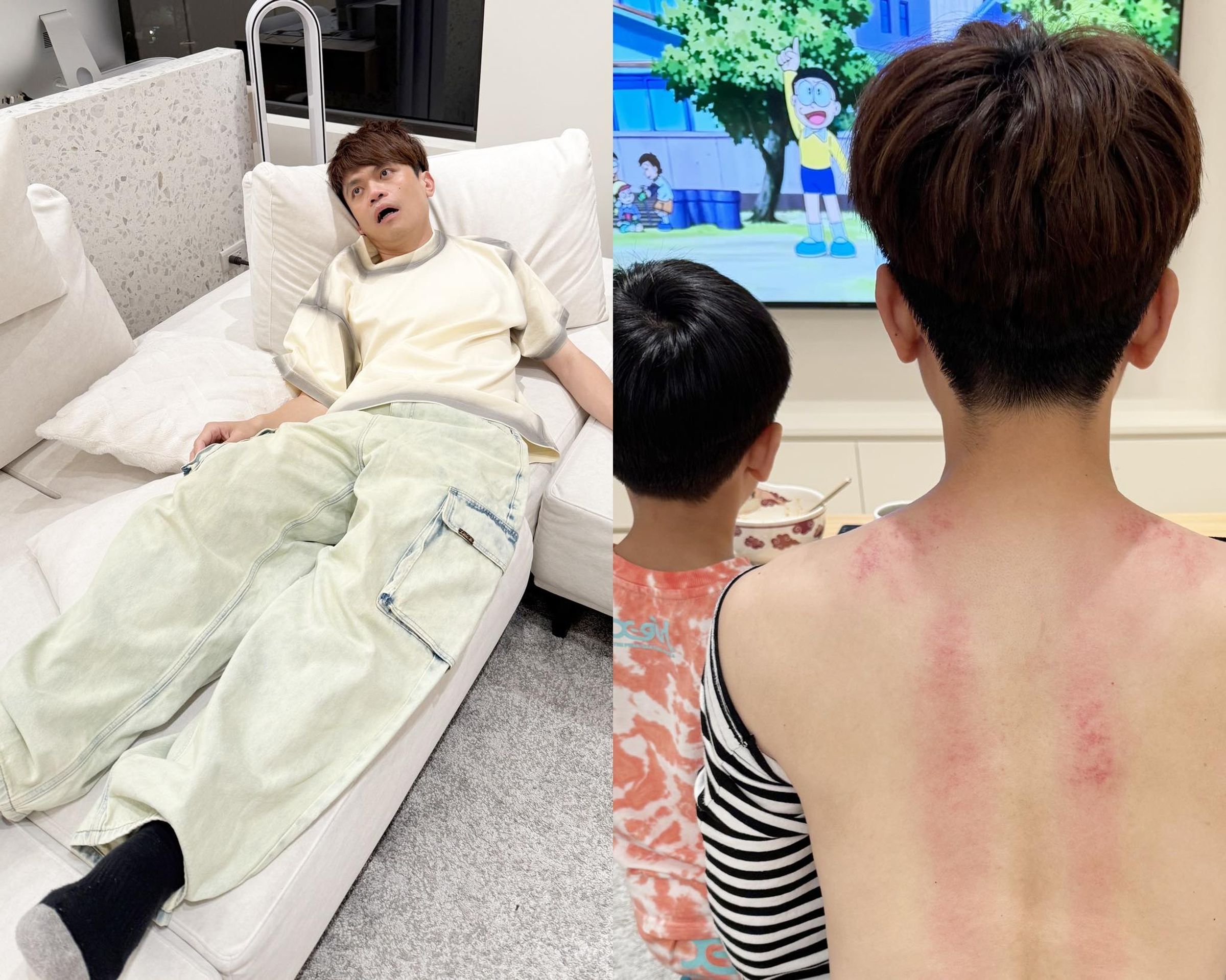 蔡阿嘎起床後頭暈目眩，懷疑是「耳石脫落」。（翻攝自蔡阿嘎臉書）