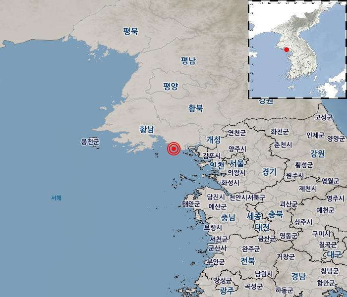 北韓境內中午連續發生2起地震。（翻攝自南韓國家氣象廳官網）