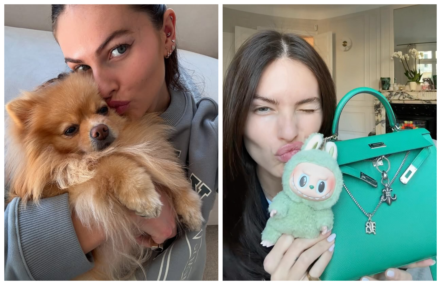 布蘭多在IG擁有697萬追蹤，近來分享毛小孩和開箱Labubu。（翻攝thylaneblondeau IG）