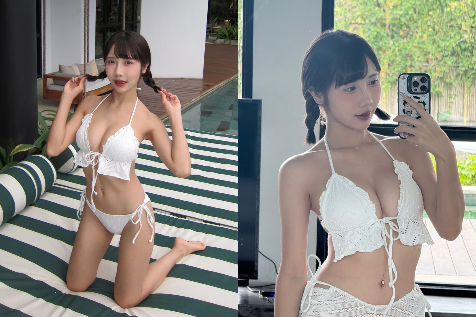 樂天女孩「彭彭」大秀泳池比基尼 甜美笑容竟藏魔鬼身材