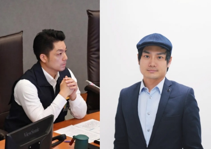 蔣萬安(左)被民進黨立委挨批「未將拾荒者列冊」,市府發言人殷瑋提出5大質疑控其惡意扭曲。(北市府提供)