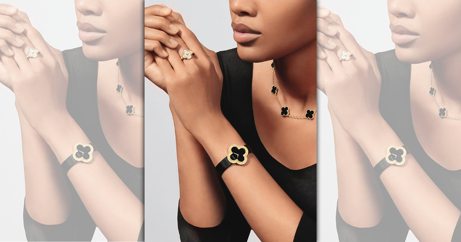 梵克雅寶Alhambra系列囊括項鍊、戒指、手鍊、耳環、腕錶等品項。（翻攝自Van Cleef & Arpels官網）