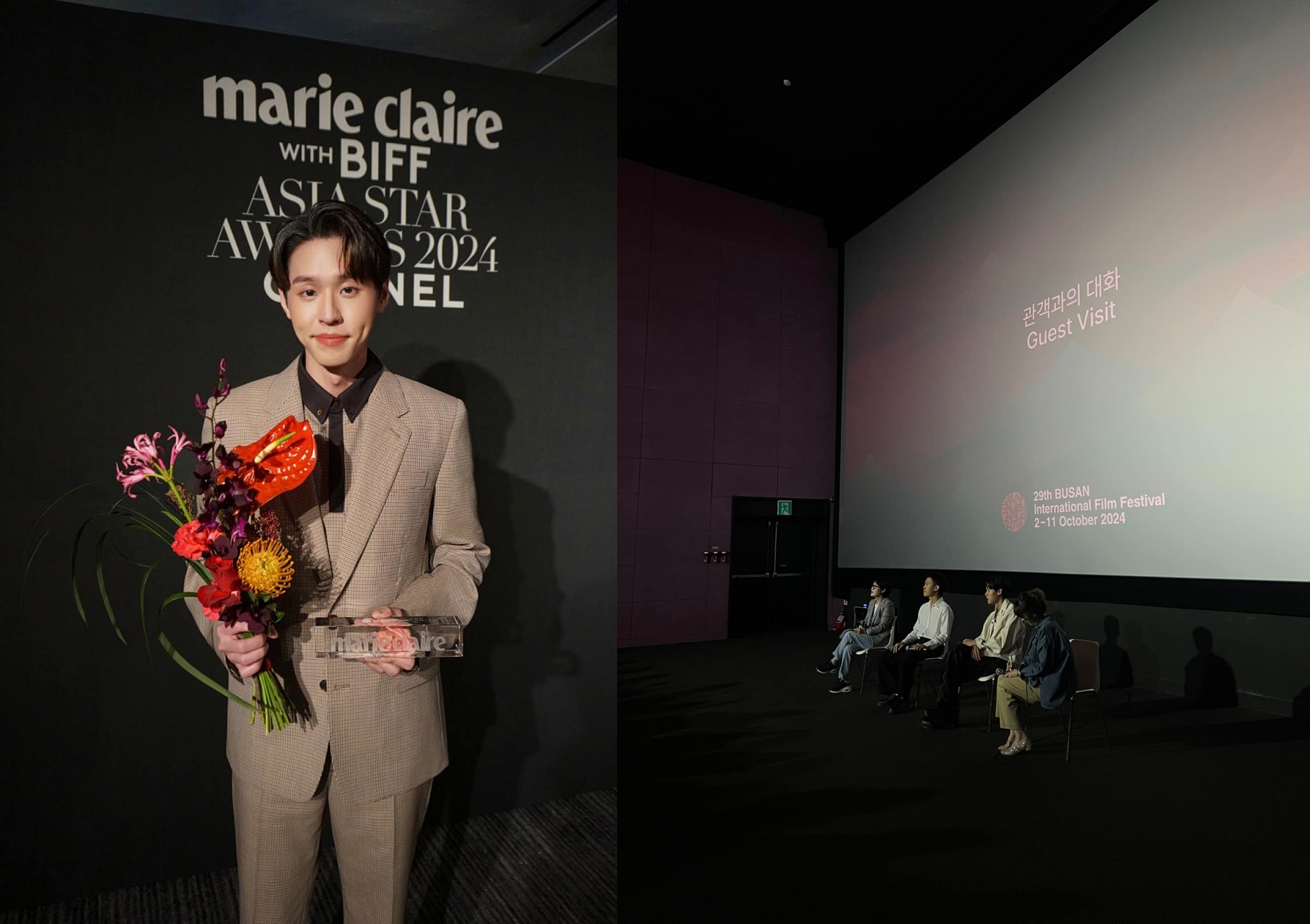 Billkin拿下釜山電影節的新星獎，也隨劇組進行電影相關活動。（翻攝自Billkin臉書粉絲頁）