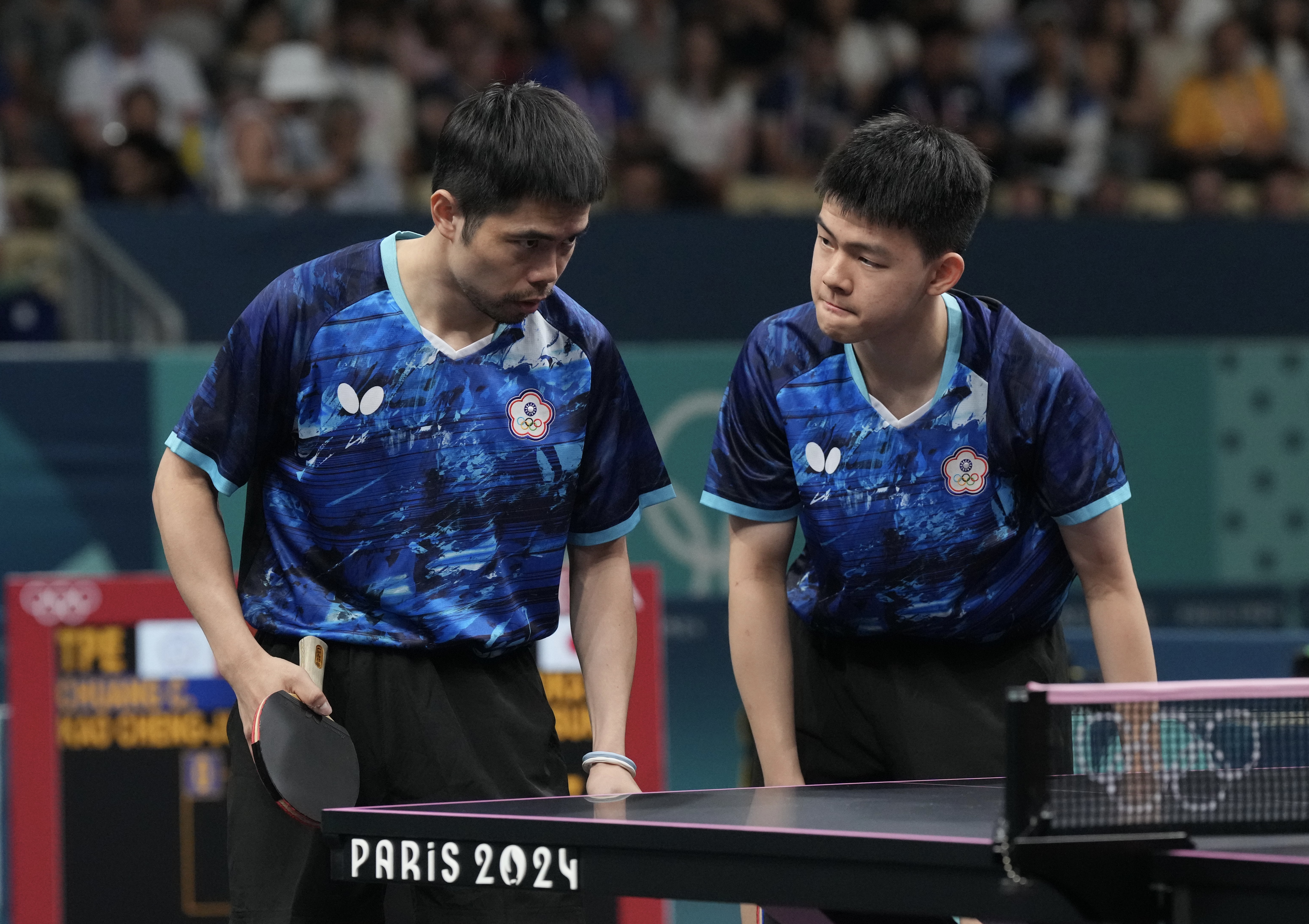 莊智淵與徒弟「柚子同學」高承睿。（中華奧會提供）